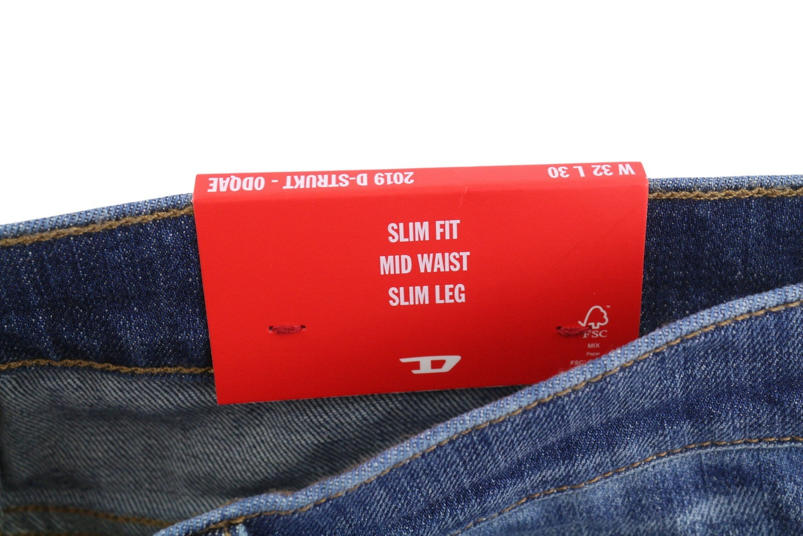 DIESEL 2019 D-Strukt 0DQAE Men Jeans W32/L30 Blue Faded Sim Fit RRP175