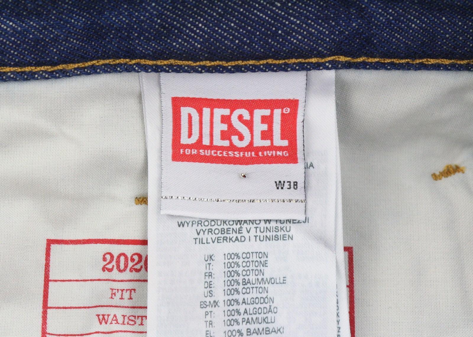 DIESEL 2020 D-Viker Z9B85 Men Jeans W38/L34 Blue Regular Fit Straight Leg RRP150