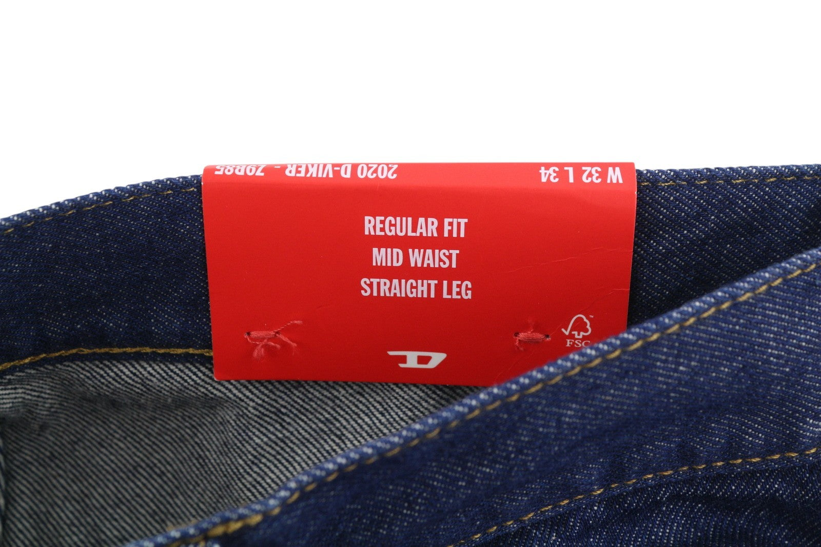 DIESEL 2020 D-Viker Z9B85 Men Jeans W32/L34 Blue Regular Fit Straight Leg RRP150