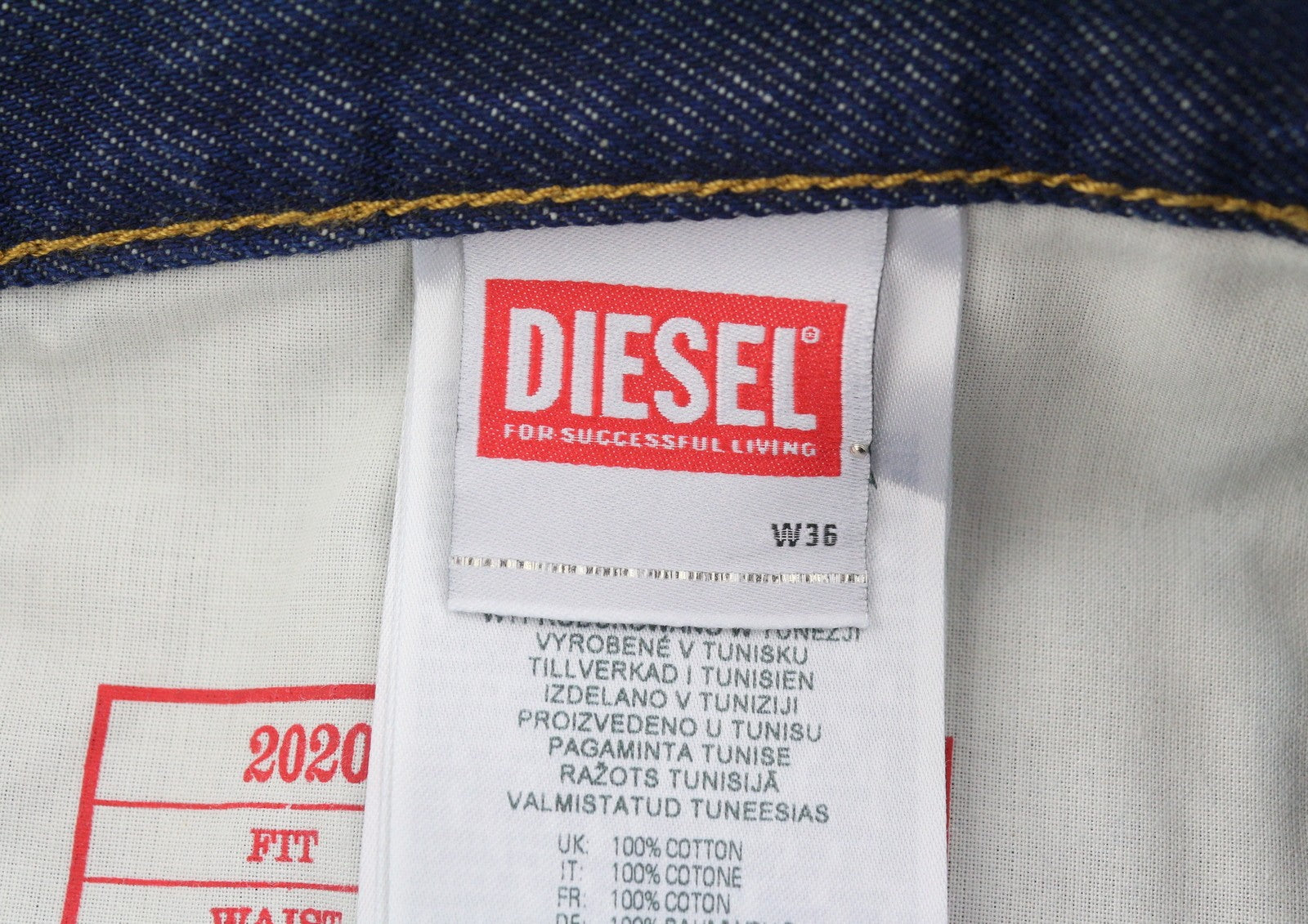 DIESEL 2020 D-Viker Z9B85 Men Jeans W36/L34 Blue Regular Fit Straight Leg RRP150