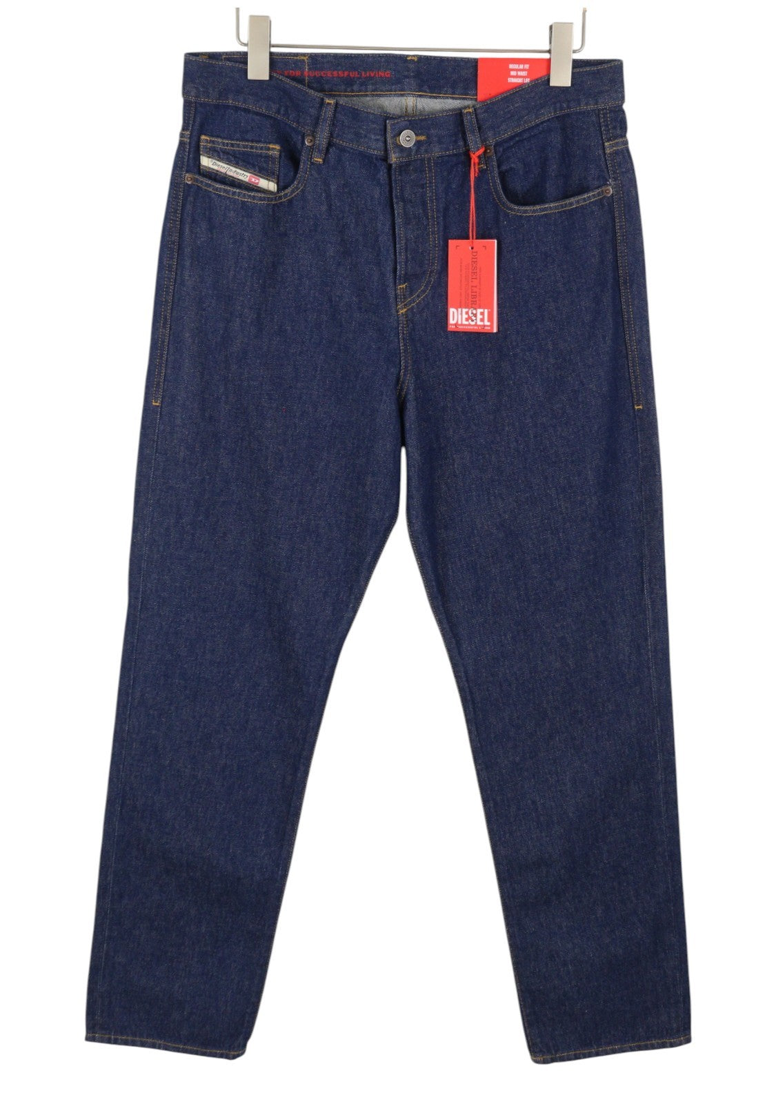 DIESEL 2020 D-Viker Z9B85 Men Jeans W36/L34 Blue Regular Fit Straight Leg RRP150