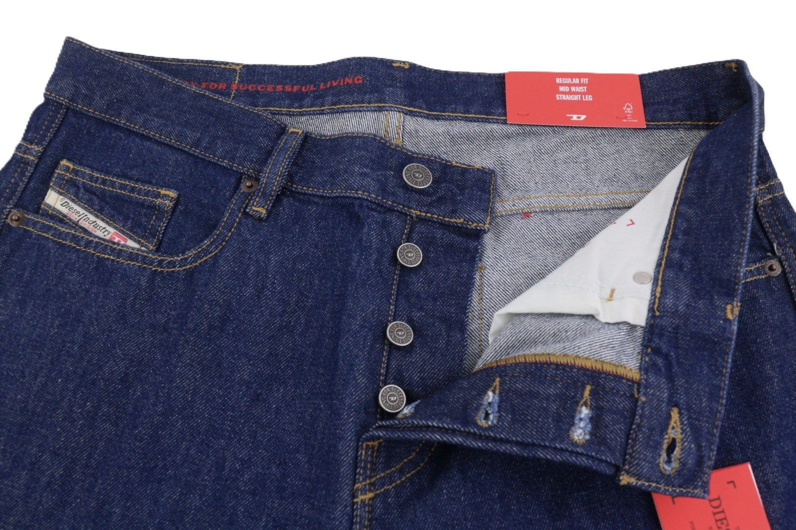 DIESEL 2020 D-Viker Z9B85 Men Jeans W34/L34 Blue Regular Fit Straight Leg RRP150