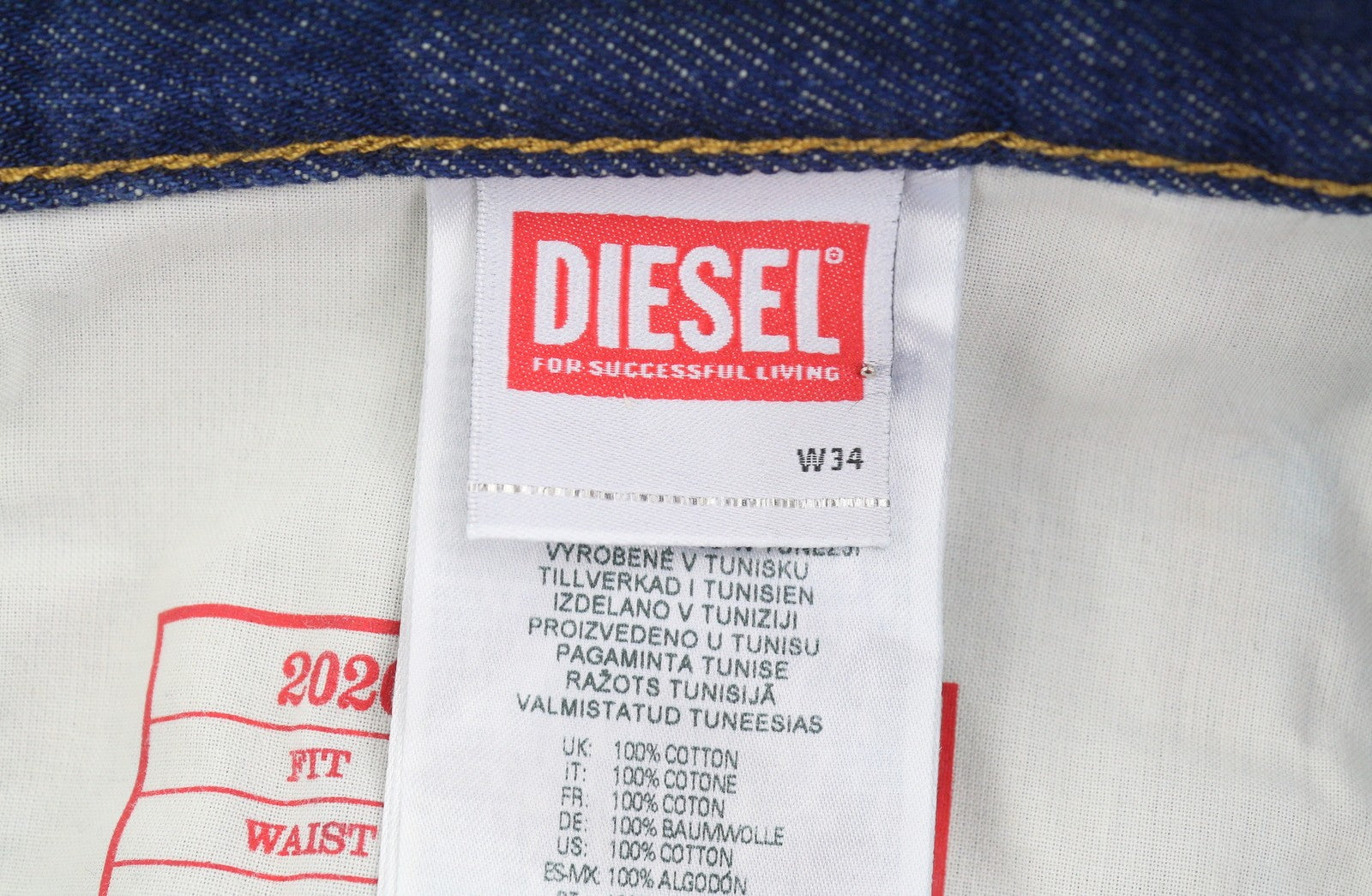 DIESEL 2020 D-Viker Z9B85 Men Jeans W34/L34 Blue Regular Fit Straight Leg RRP150