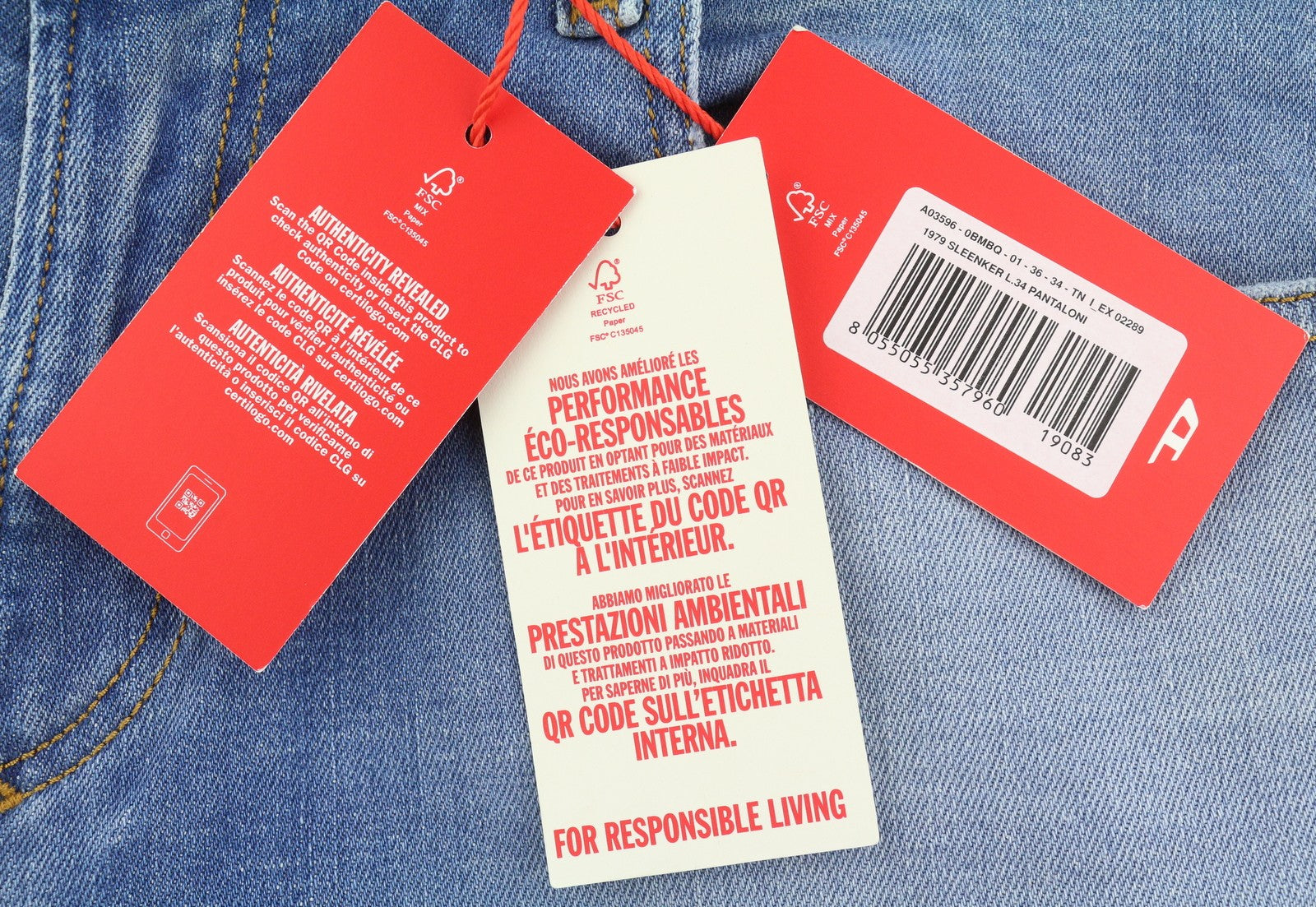 DIESEL 1979 Sleenker 0BMBQ Men Jeans W36/L34 Blue Skinny Fit Low Waist RRP175