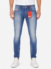 DIESEL 1979 Sleenker 0BMBQ Men Jeans W36/L30 Blue Skinny Fit Low Waist RRP175