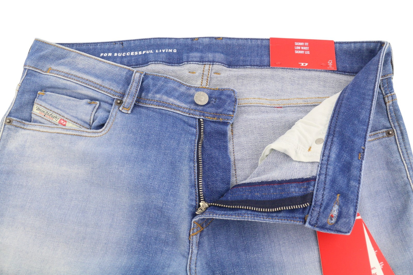 DIESEL 1979 Sleenker 0BMBQ Men Jeans W32/L34 Blue Skinny Fit Low Waist RRP175
