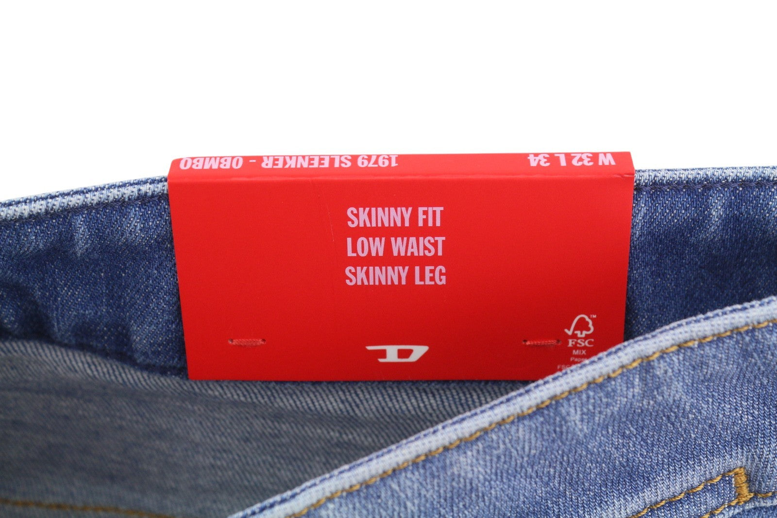 DIESEL 1979 Sleenker 0BMBQ Men Jeans W32/L34 Blue Skinny Fit Low Waist RRP175