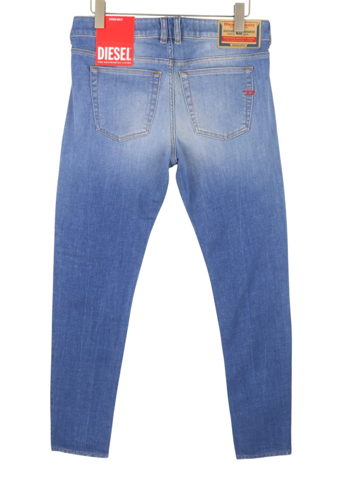 DIESEL 1979 Sleenker 0BMBQ Men Jeans W34/L34 Blue Skinny Fit Low Waist RRP175