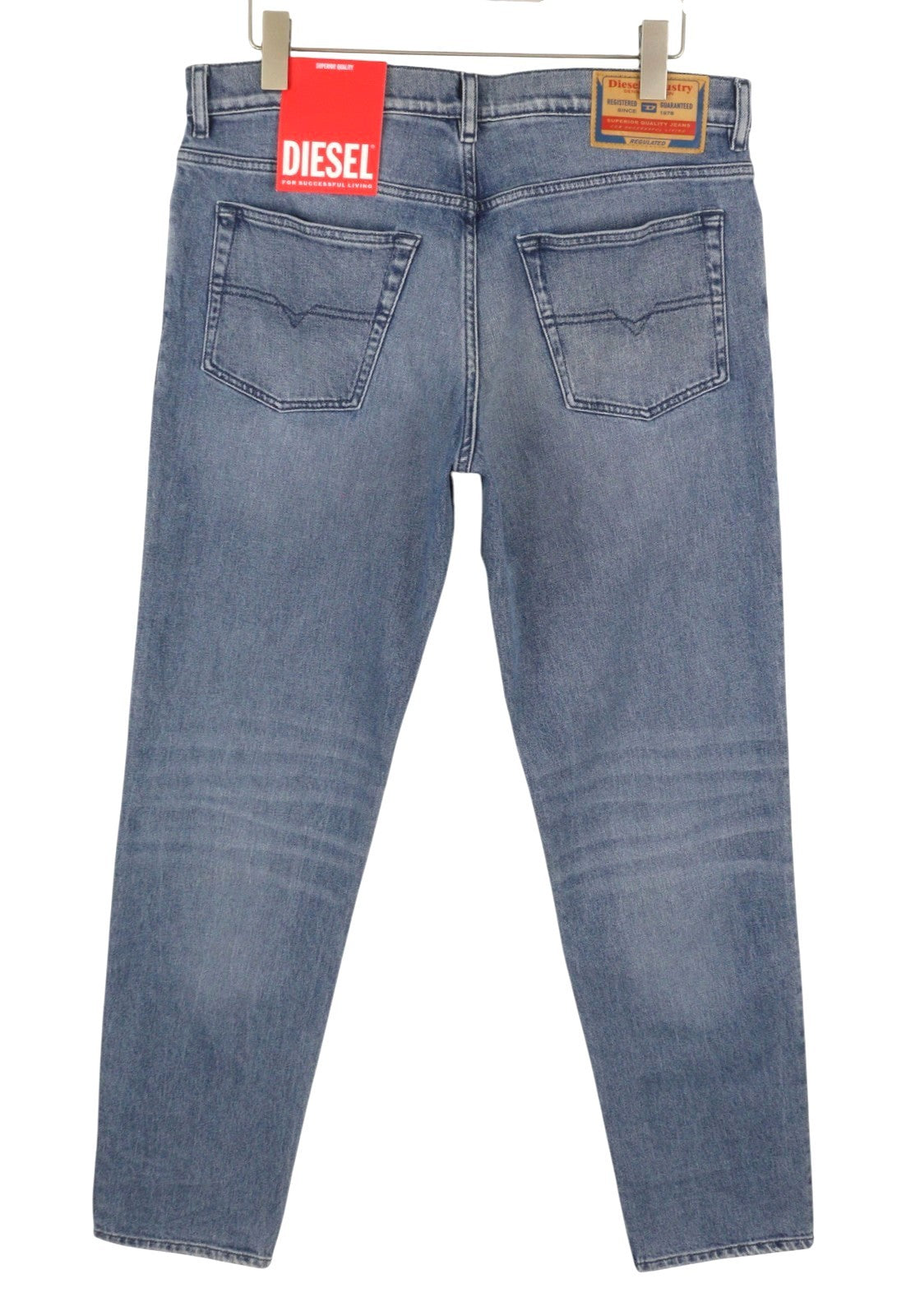 DIESEL 2023 D-Finitive 09H30 Men Jeans W36/L34 Blue Faded Regular Tapered RRP150