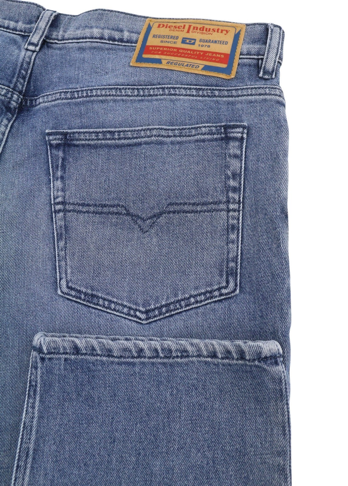 DIESEL 2023 D-Finitive 09H30 Men Jeans W40/L34 Blue Faded Regular Tapered RRP150