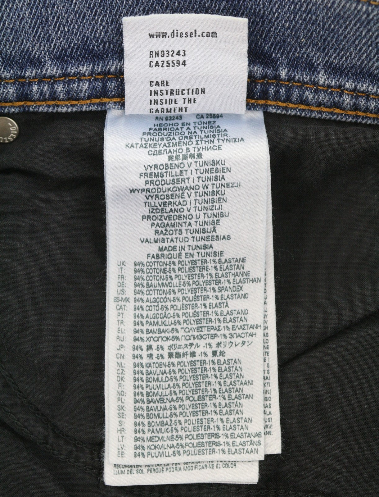 DIESEL 2023 D-Finitive 09H30 Men Jeans W40/L34 Blue Faded Regular Tapered RRP150