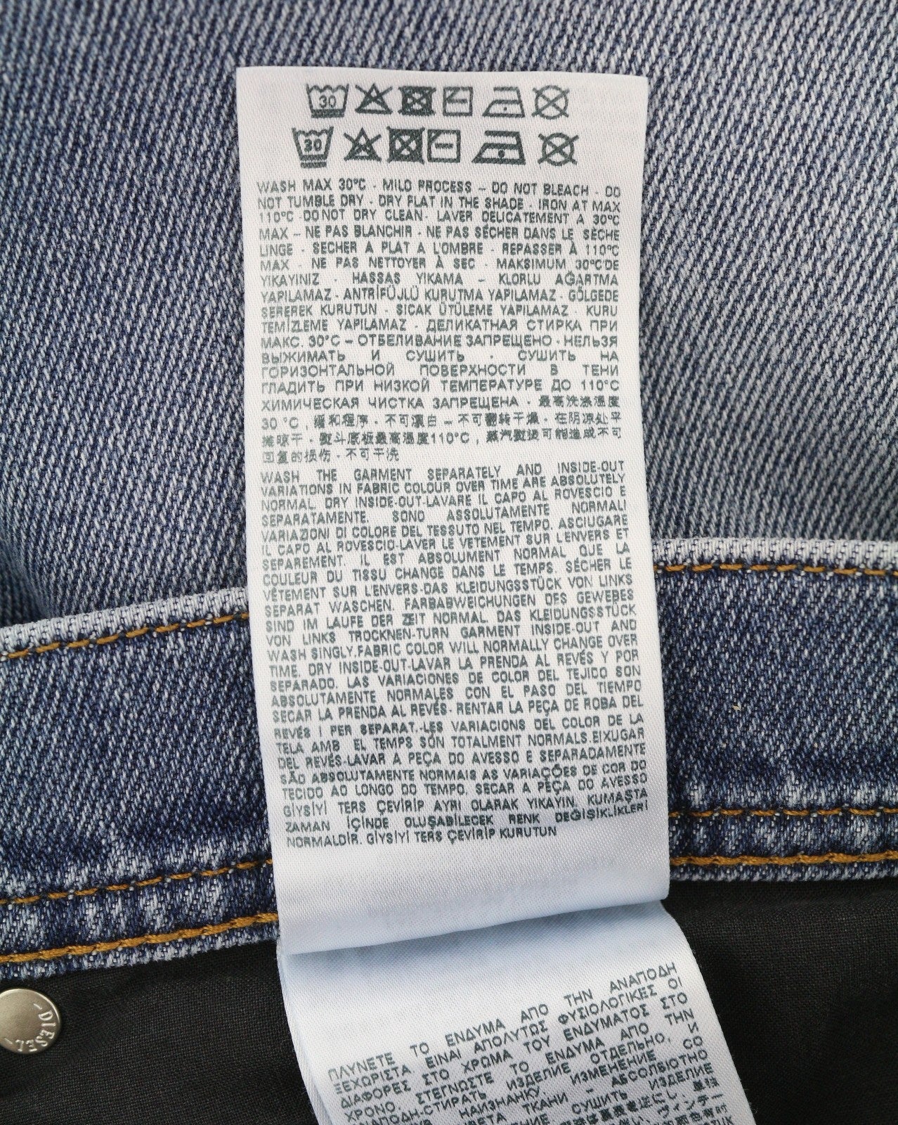 DIESEL 2023 D-Finitive 09H30 Men Jeans W38/L34 Blue Faded Regular Tapered RRP150
