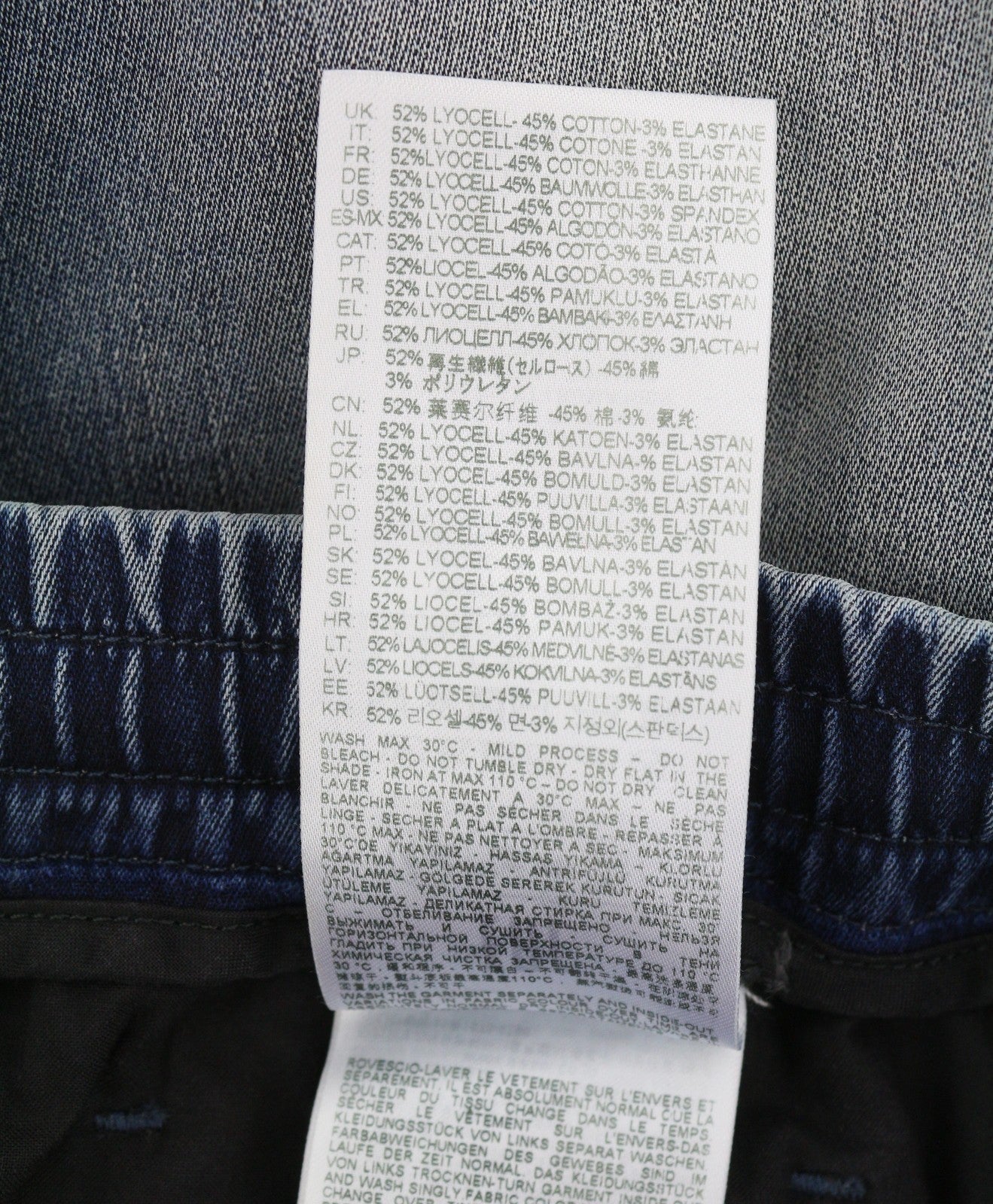 DIESEL 2030 D-Krooley Jogg 09K64 Men Jeans W32 Blue Faded Distressed RRP325