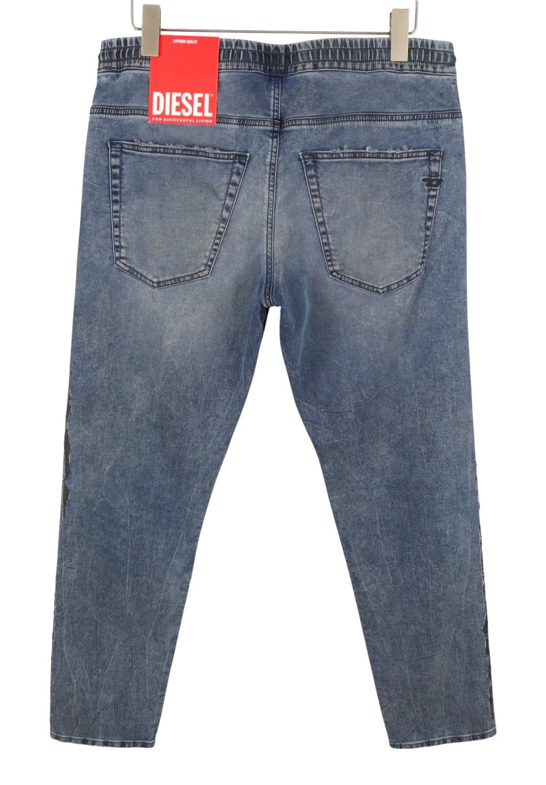DIESEL 2030 D-Krooley Jogg 09K64 Men Jeans W32 Blue Faded Distressed RRP325