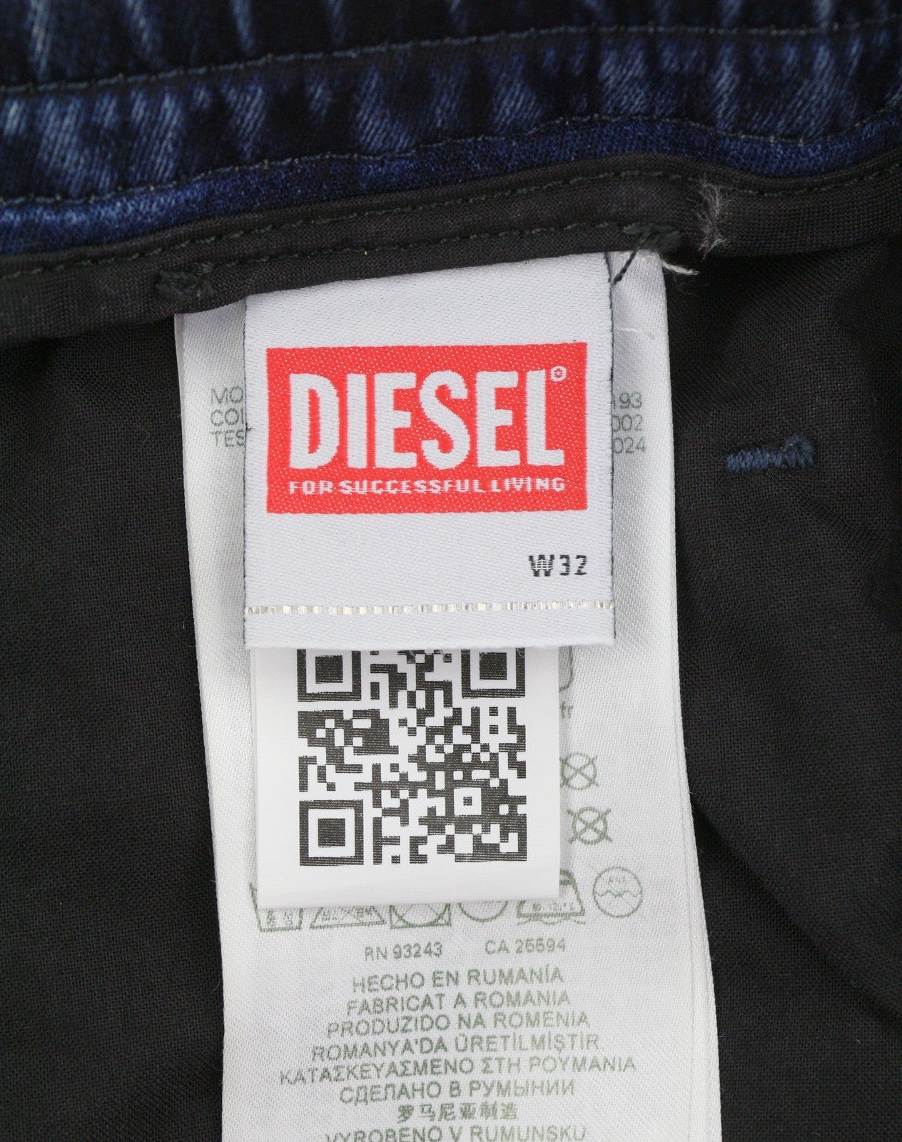 DIESEL 2030 D-Krooley Jogg 09K64 Men Jeans W32 Blue Faded Distressed RRP325