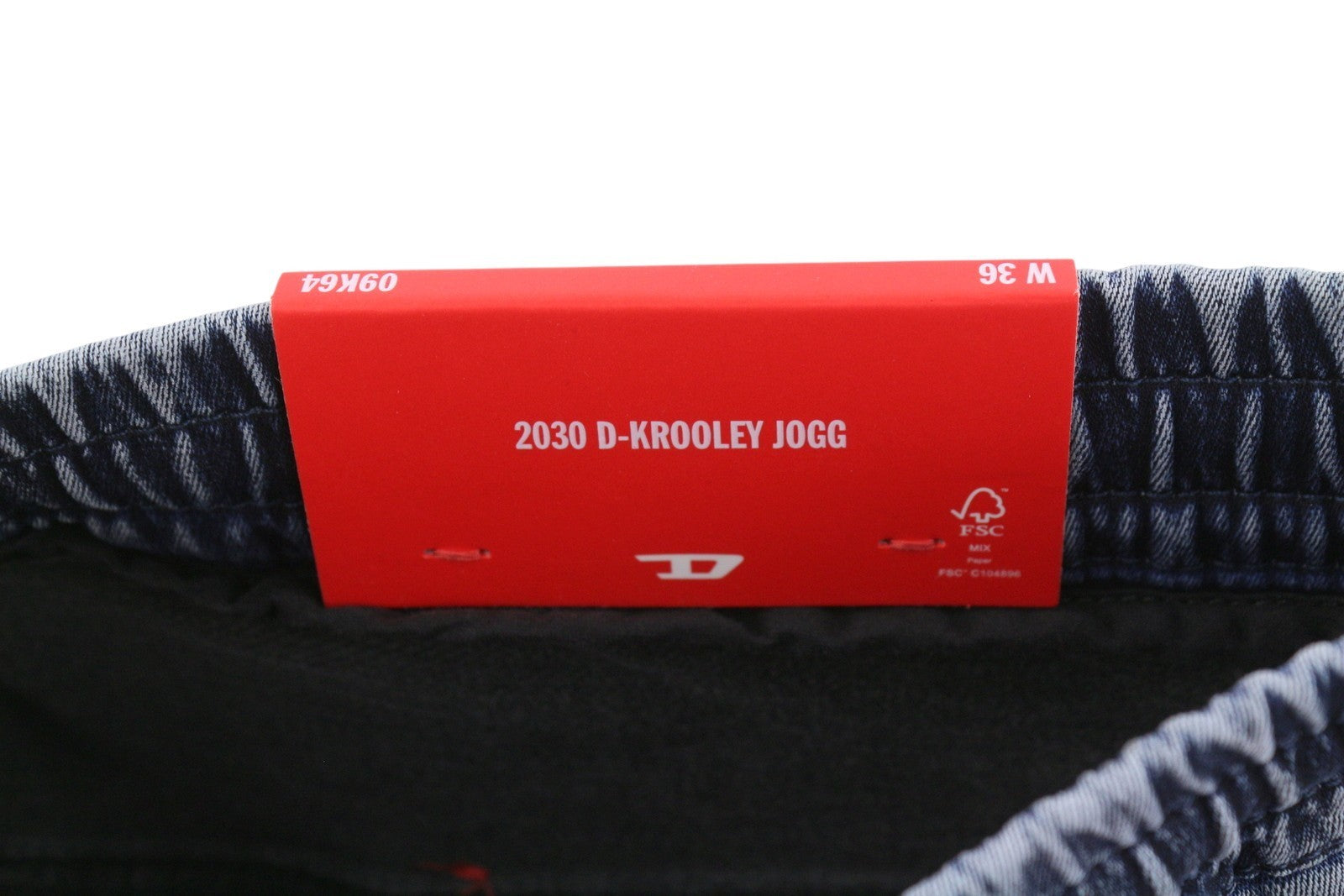 DIESEL 2030 D-Krooley Jogg 09K64 Men Jeans W36 Blue Faded Distress RRP325