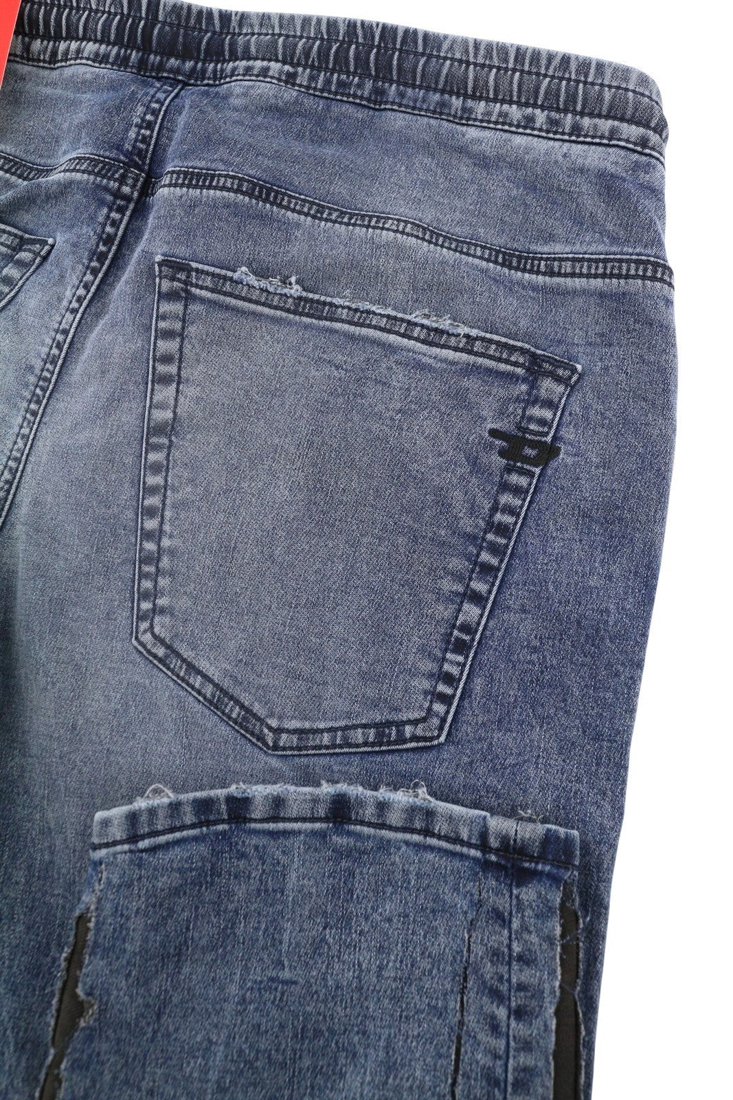 DIESEL 2030 D-Krooley Jogg 09K64 Men Jeans W34 Blue Faded Distressed RRP325