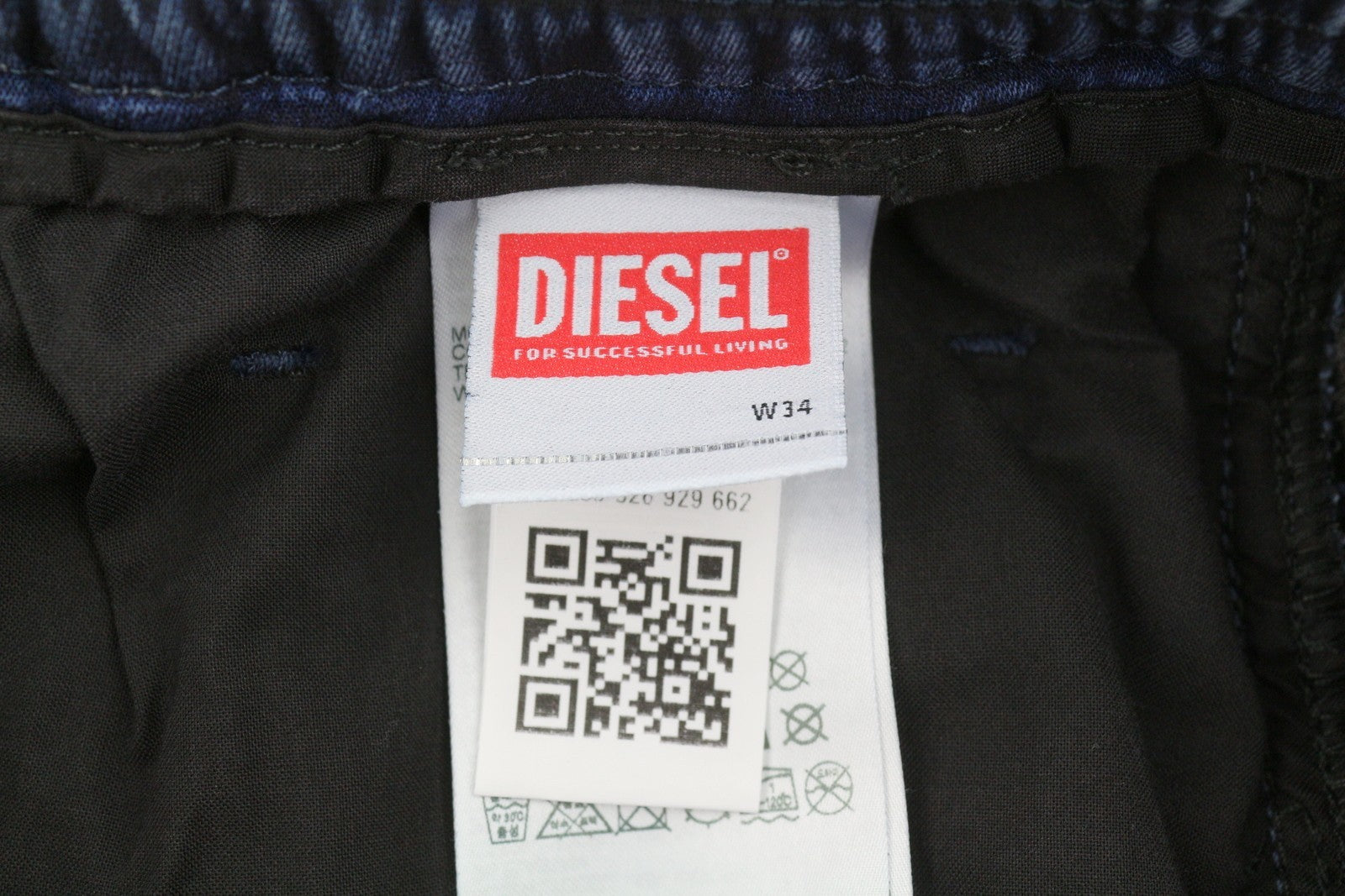 DIESEL 2030 D-Krooley Jogg 09K64 Men Jeans W34 Blue Faded Distressed RRP325