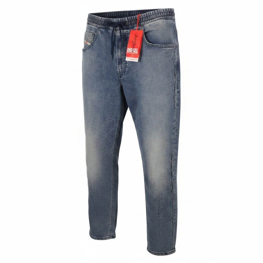 DIESEL 2030 D-Krooley Jogg 09K64 Men Jeans W34 Blue Faded Distress RRP325