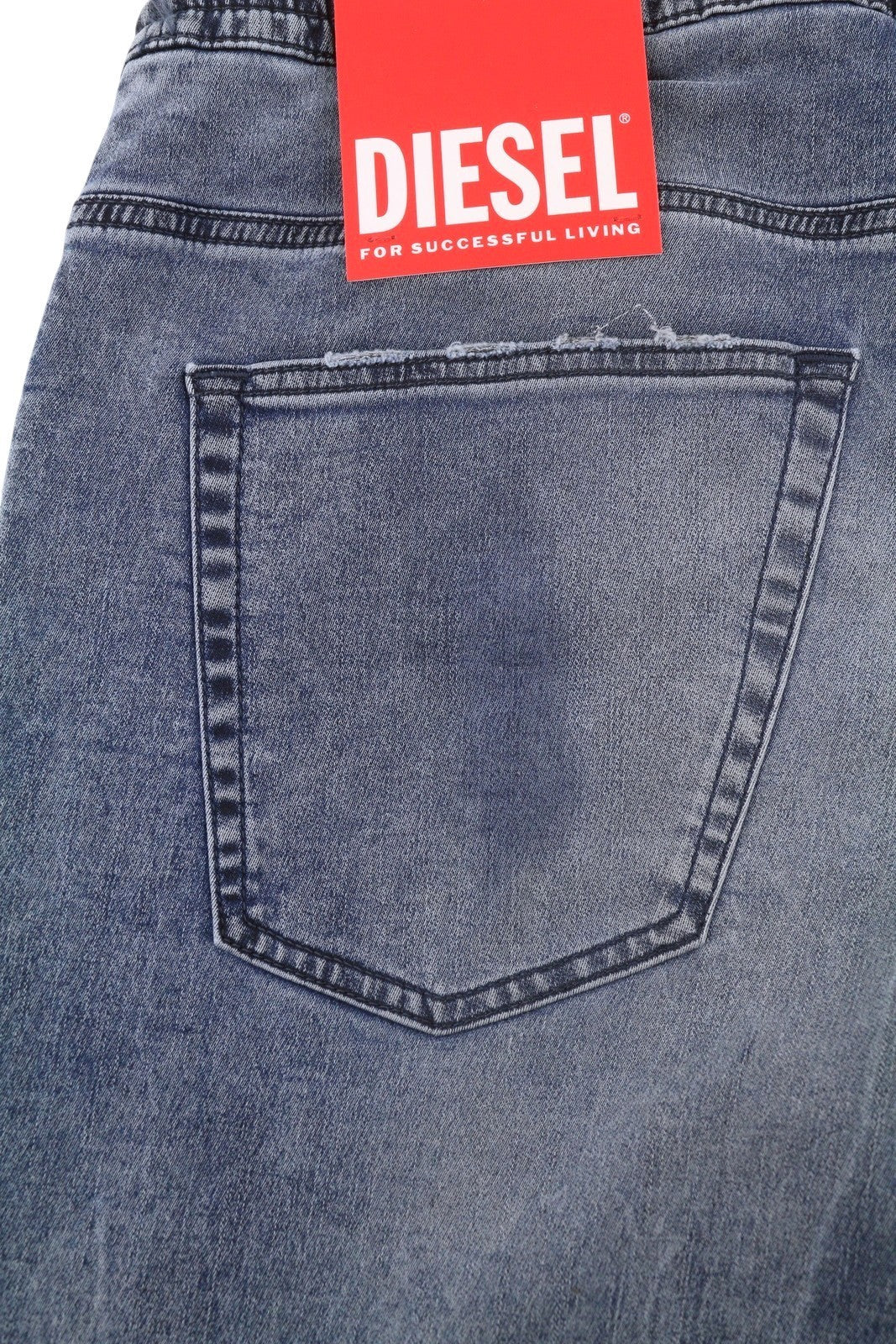 DIESEL 2030 D-Krooley Jogg 09K64 Men Jeans W34 Blue Faded Distress RRP325