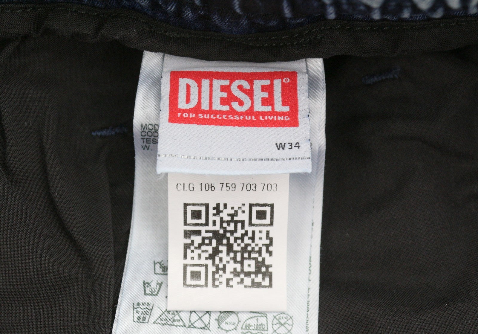 DIESEL 2030 D-Krooley Jogg 09K64 Men Jeans W34 Blue Faded Distress RRP325