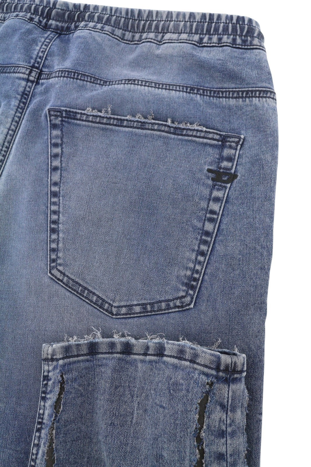 DIESEL 2030 D-Krooley Jogg 09K64 Men Jeans W32 Blue Faded Distress RRP325