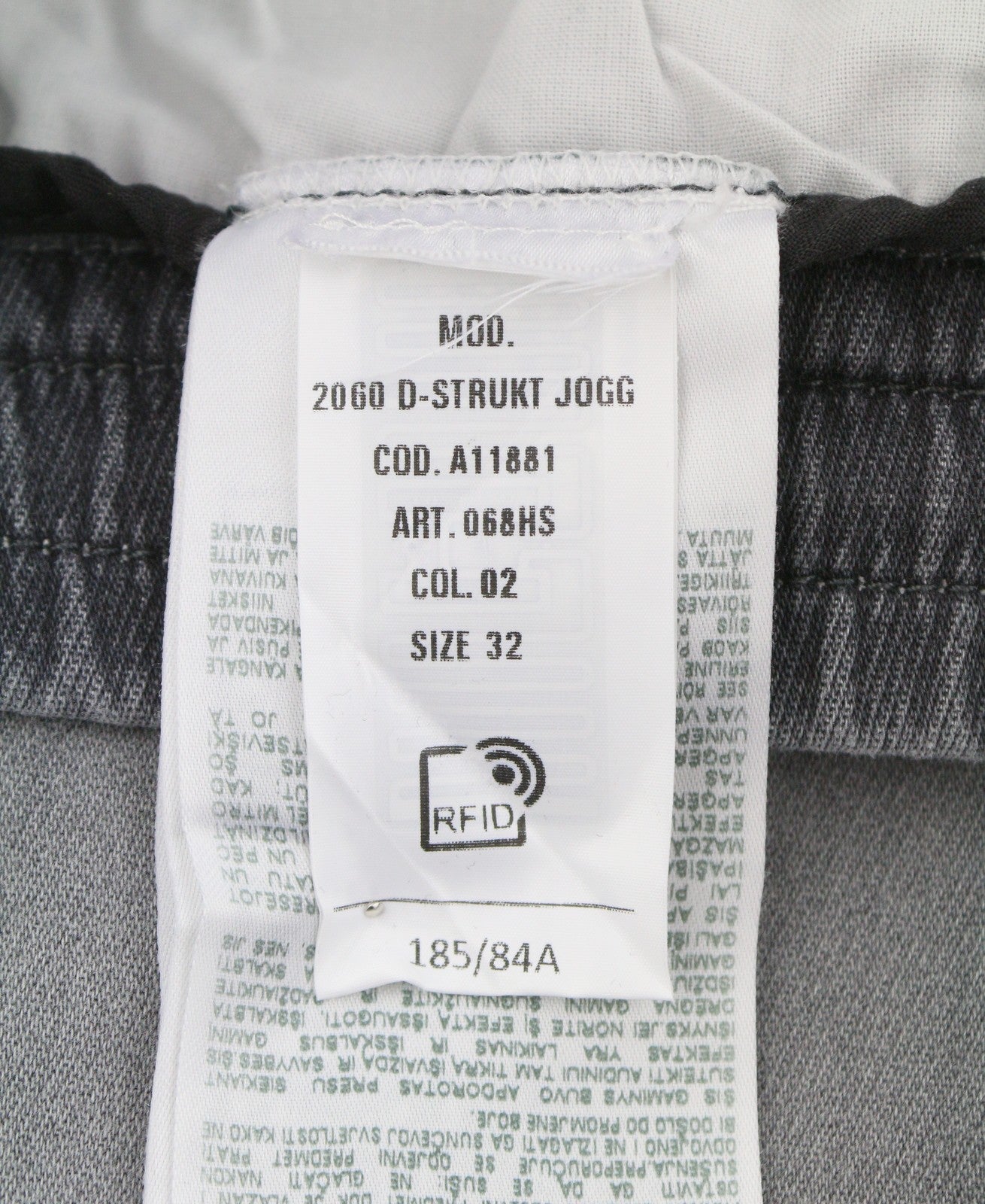 DIESEL 2060 D-Strukt Jogg 068HS Men Jeans W32 Grey Faded Whiskers RRP295