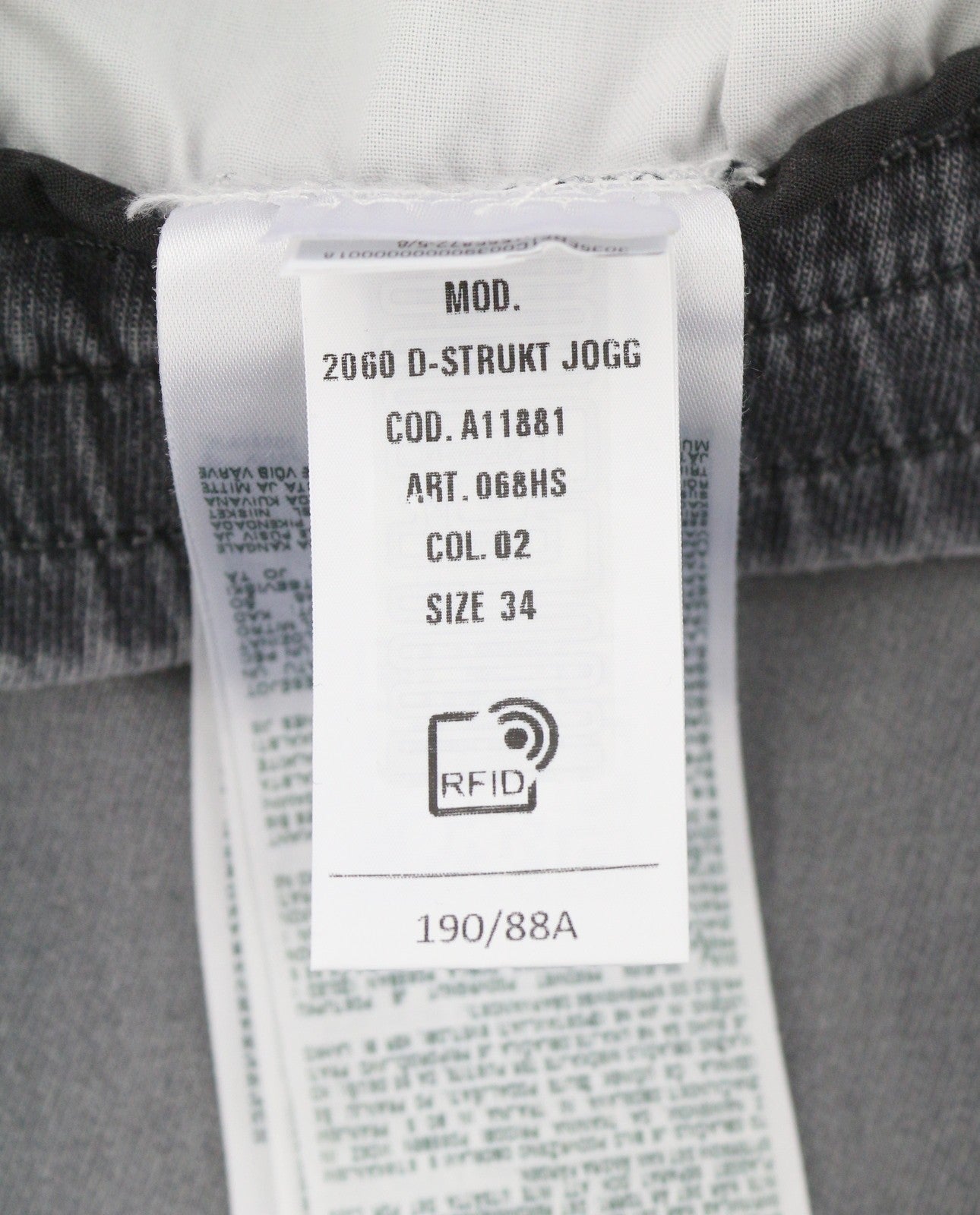 DIESEL 2060 D-Strukt Jogg 068HS Men Jeans W34 Grey Faded Whiskers RRP295