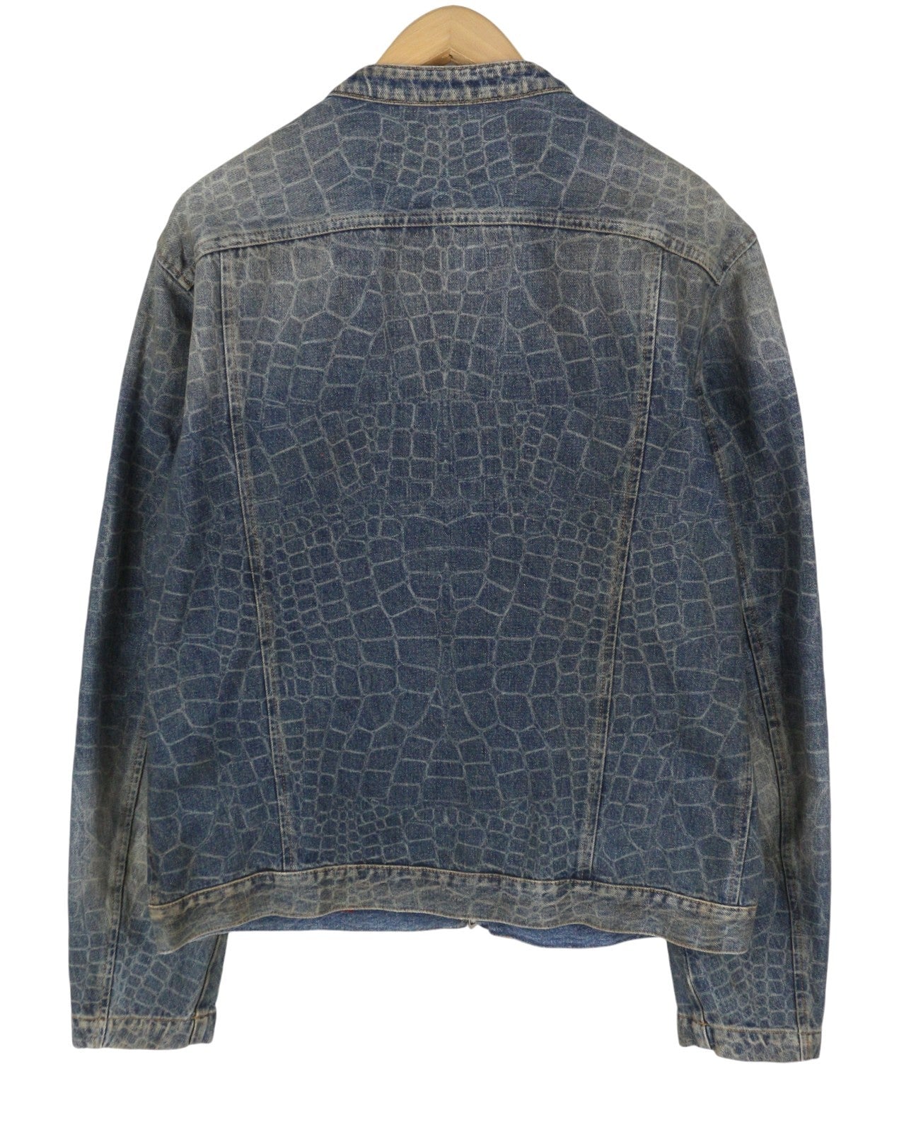 DIESEL CL-D-Glory-Snake Men Jacket XL Blue Hemp Blend Faded Denim RRP450