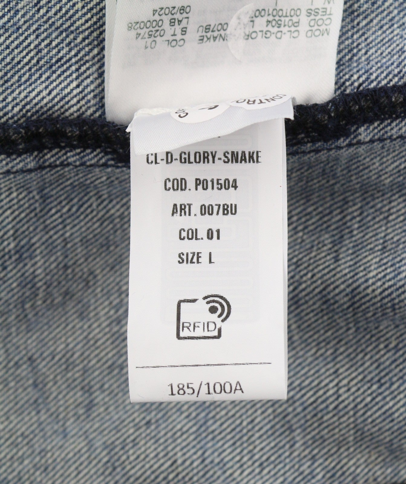 DIESEL CL-D-Glory-Snake Men Jacket L Blue Hemp Blend Faded Denim RRP450