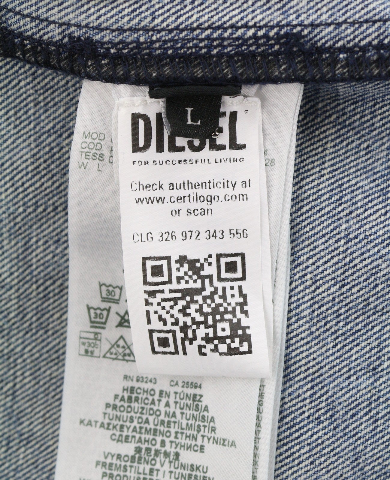 DIESEL CL-D-Glory-Snake Men Jacket L Blue Hemp Blend Faded Denim RRP450