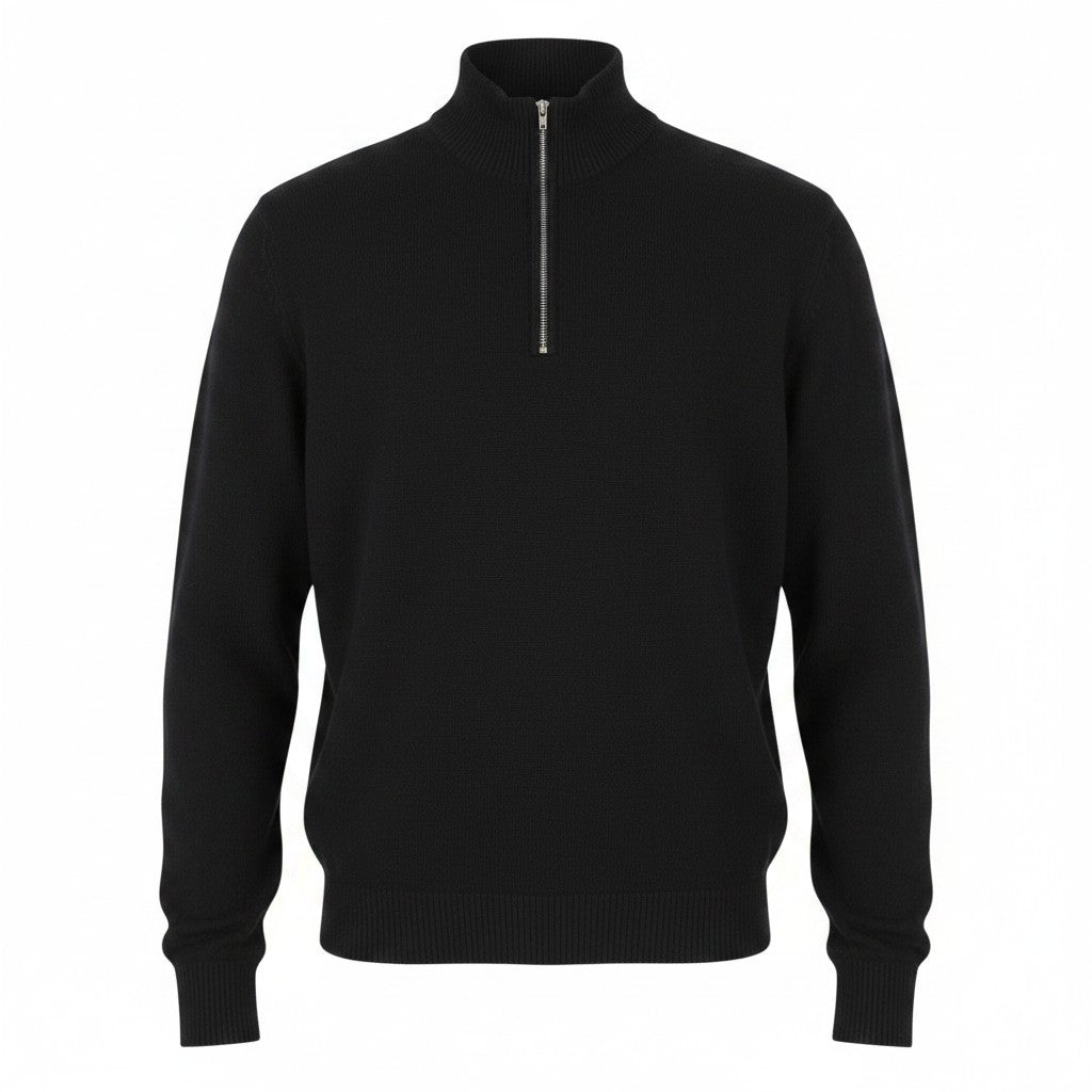 DIESEL Camio-Out Men Jumper XL Black Wool Blend Knit Half Zip Pull On RRP195