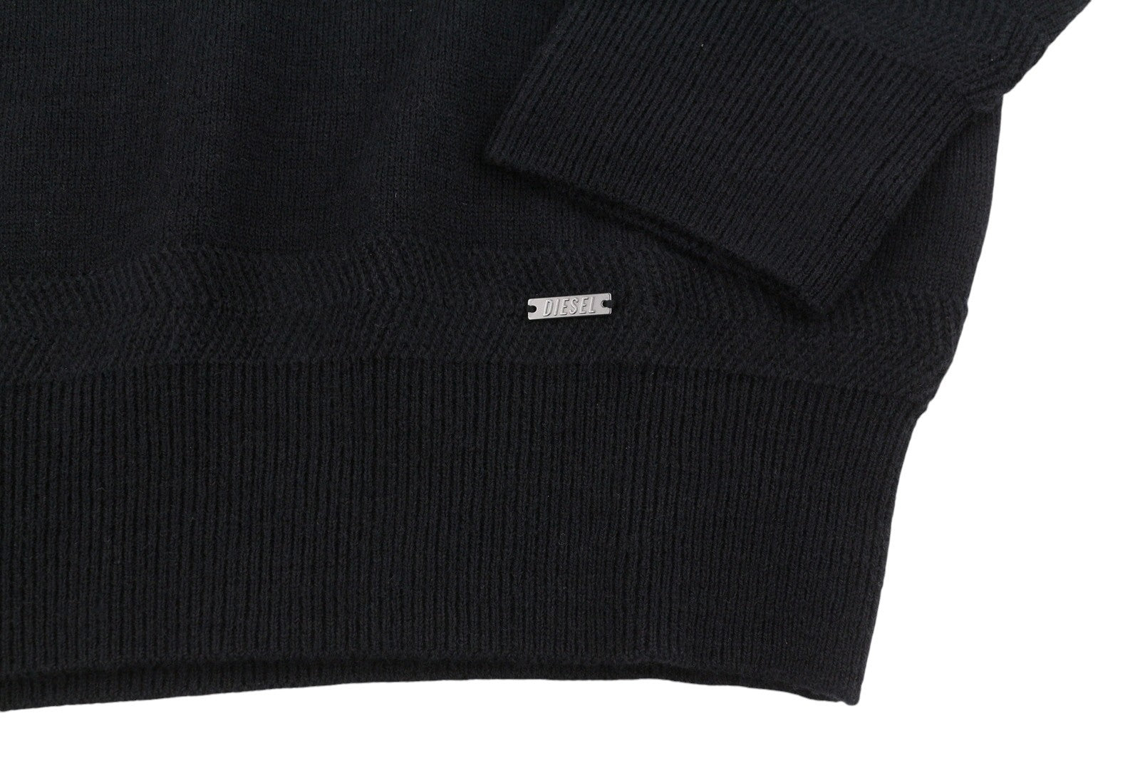 DIESEL Camio-Out Men Jumper XL Black Wool Blend Knit Half Zip Pull On RRP195