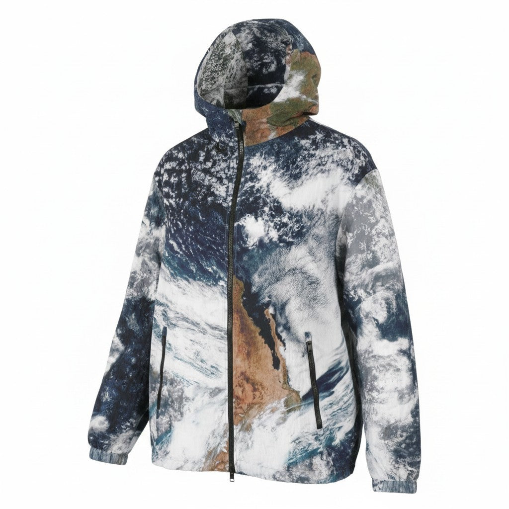 DIESEL J-Warrett-Print Men Jacket 54 Hooded Windbreaker Lightweight RRP250