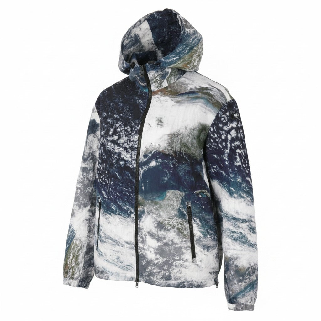 DIESEL J-Warrett-Print Men Jacket 50 Hooded Zip Windbreaker Lightweight RRP250