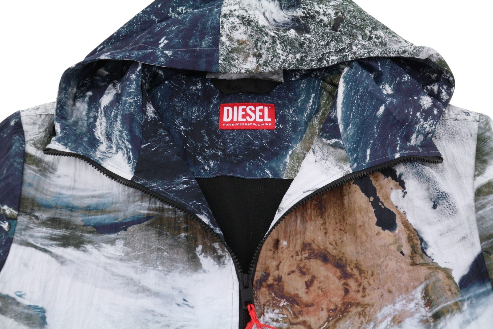 DIESEL J-Warrett-Print Men Jacket 50 Hooded Windbreaker Lightweight RRP250