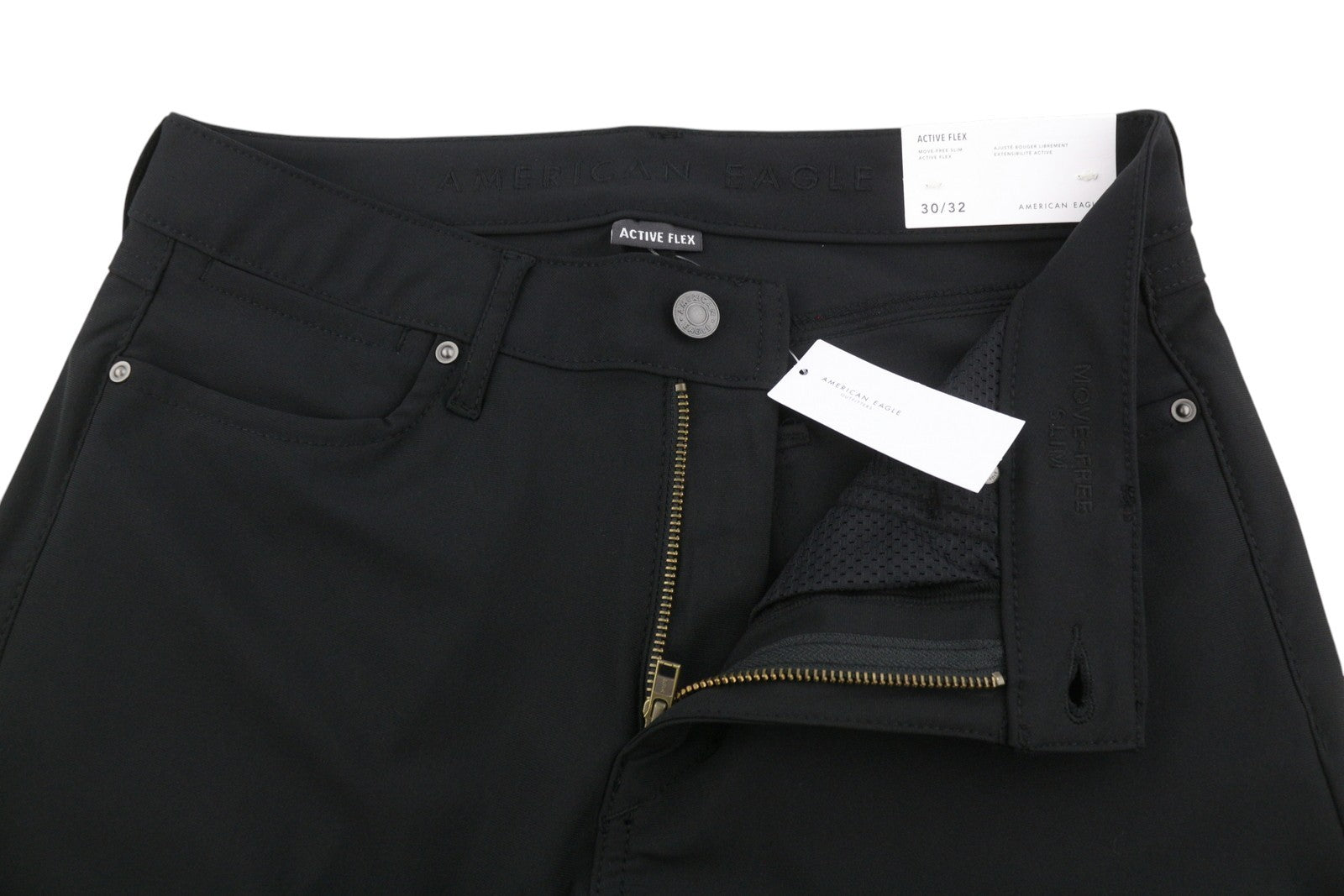 AMERICAN EAGLE OUTFITTERS Move-Free Men Trousers W30/L32 Black Slim Flex