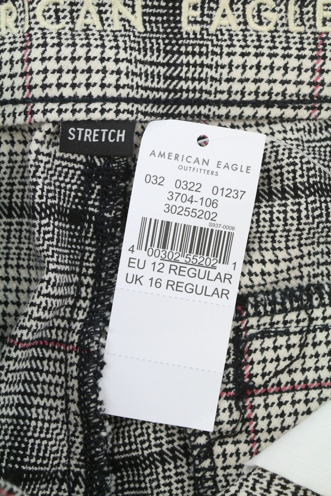 AMERICAN EAGLE OUTFITTERS Super Hi-Rise Women Trousers W31 Plaid Stretch
