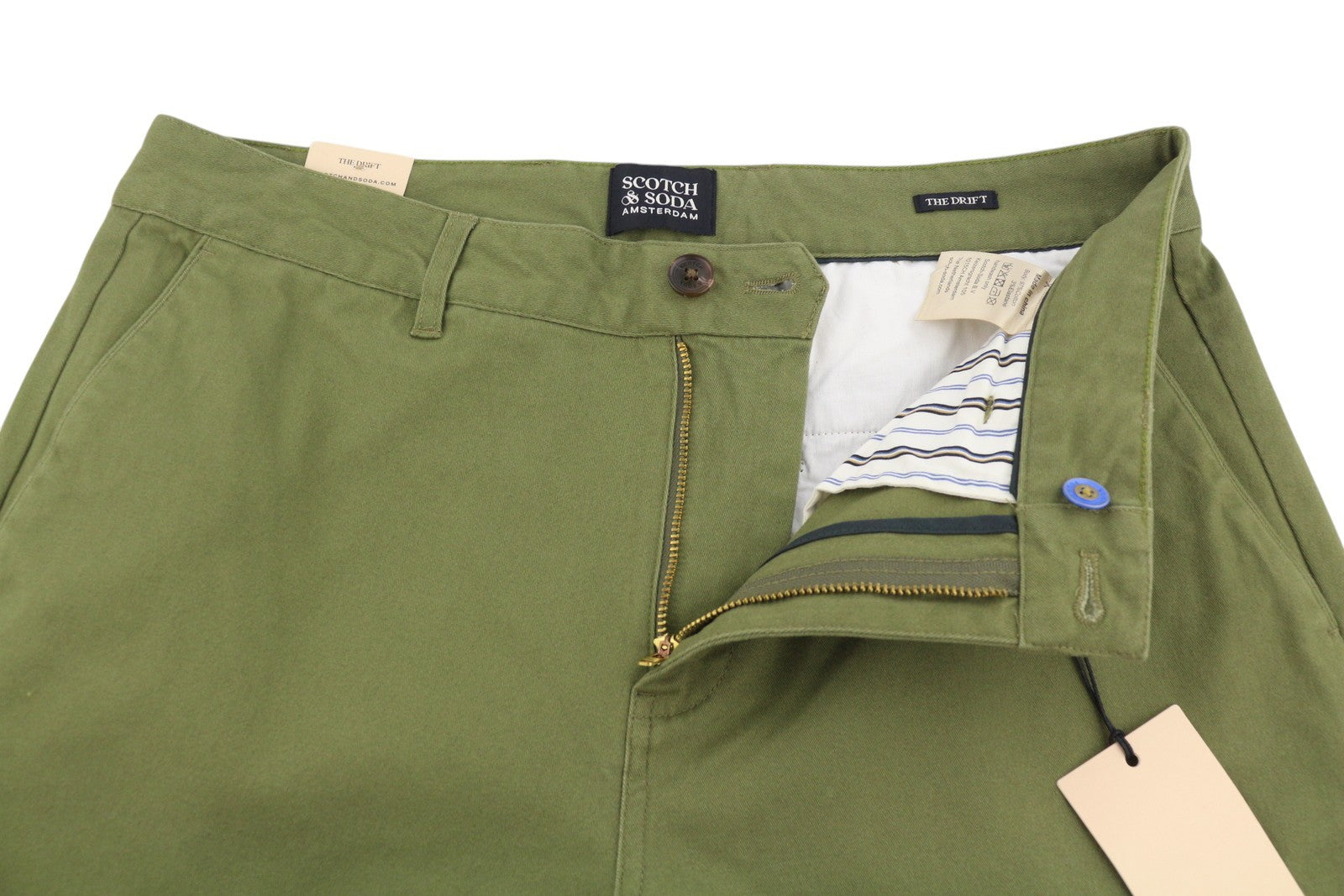 SCOTCH & SODA The Drift Men Trousers W31/L32 Green Regular Tapered