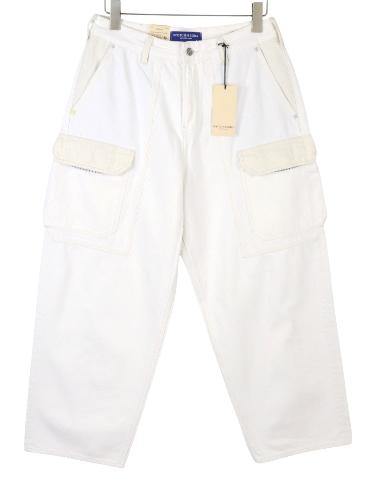 SCOTCH & SODA The Daze Men Jeans W31/L32 White Cargo Wide Button Fly