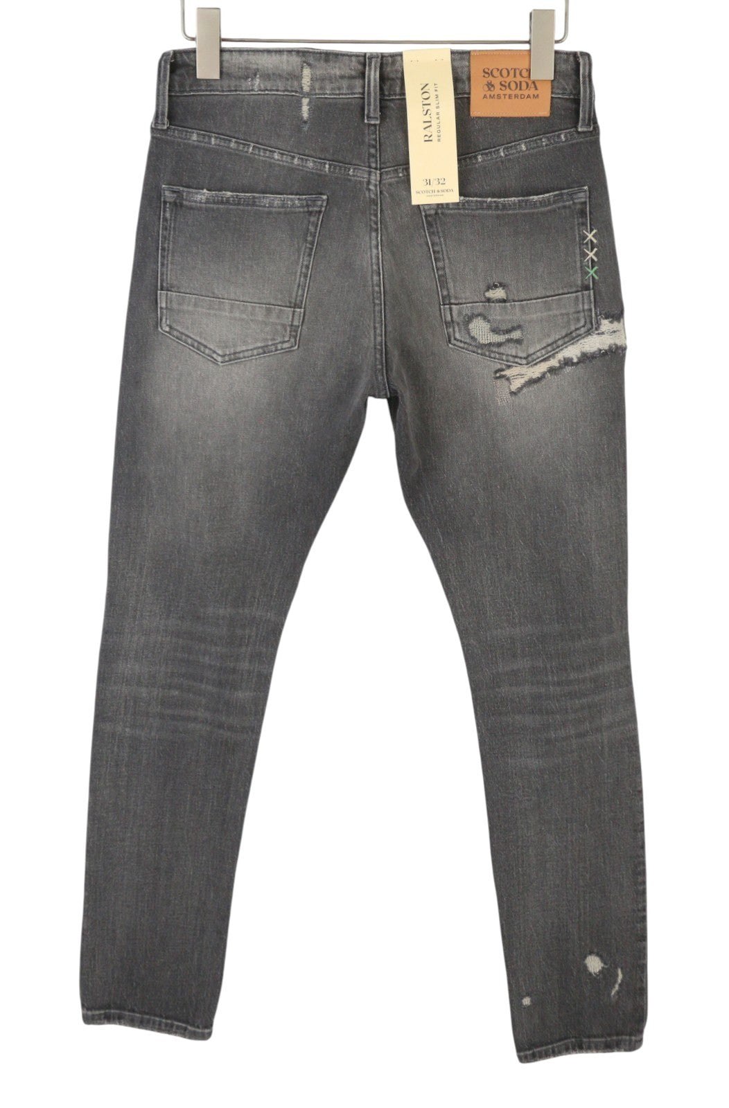 SCOTCH & SODA Ralston Men Jeans W31/L32 Grey Slim Faded Distressed