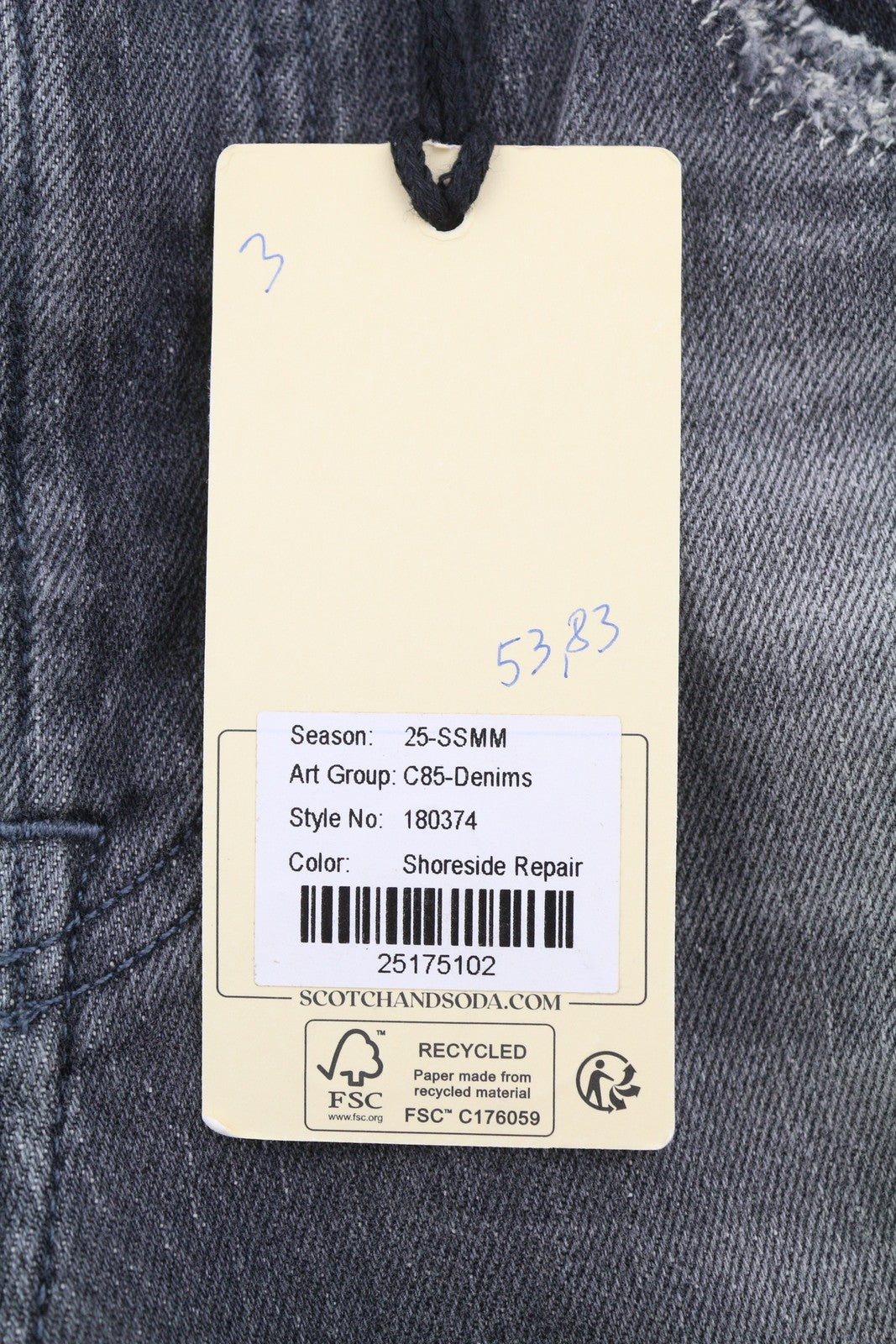 SCOTCH & SODA Ralston Men Jeans W31/L32 Grey Slim Faded Distressed