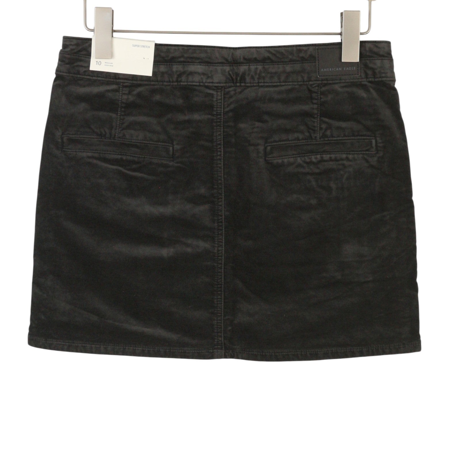 AMERICAN EAGLE OUTFITTERS Hi-Rise Women Skirt UK14 Black Mini Stretch