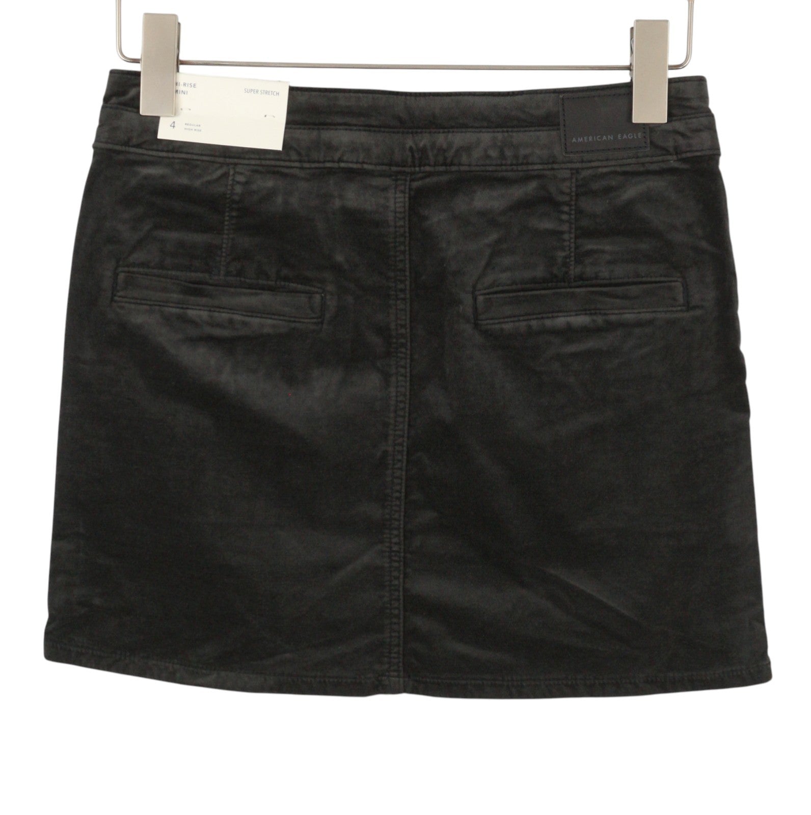 AMERICAN EAGLE OUTFITTERS Hi-Rise Women Skirt UK8 Black Mini Super Stretch