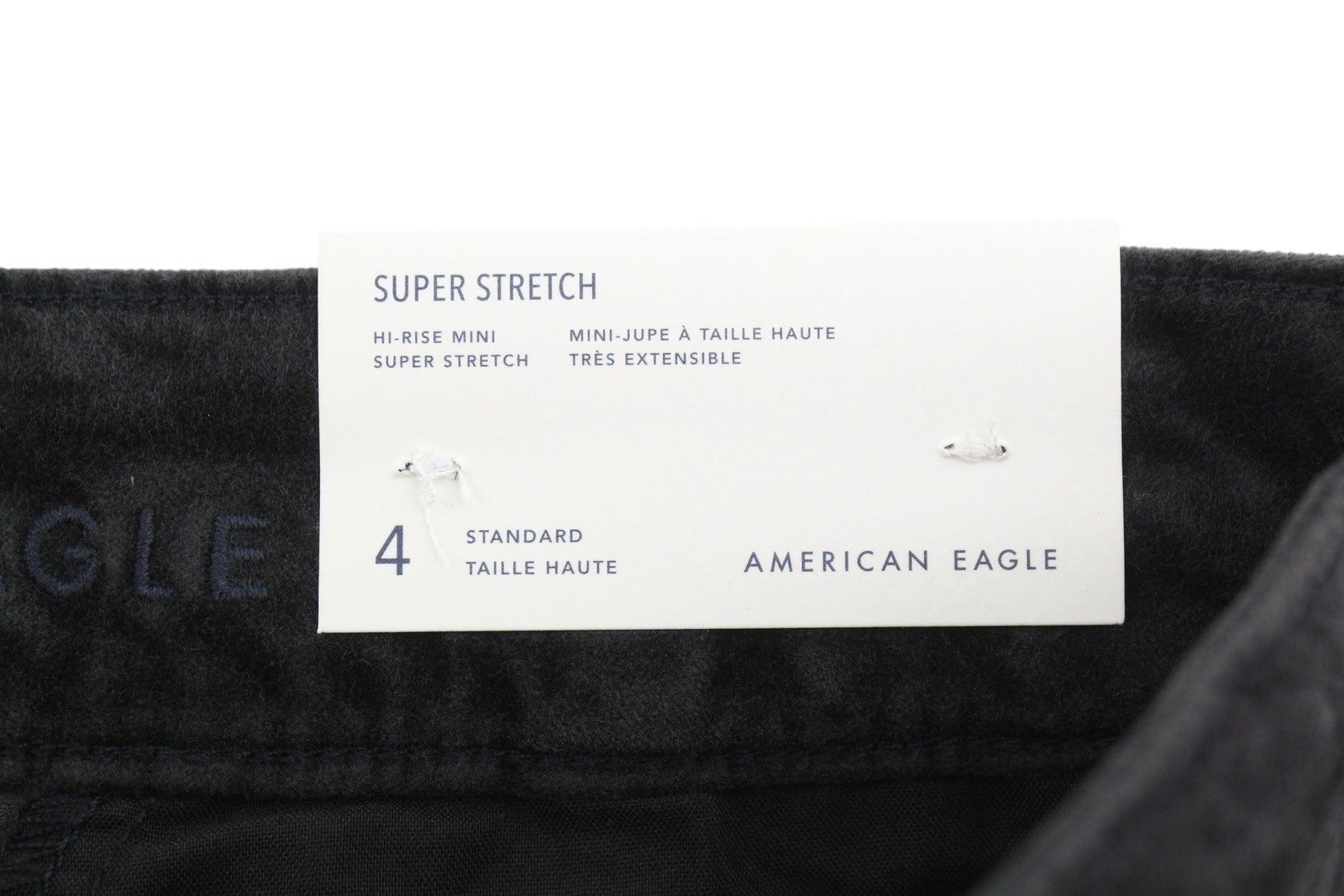AMERICAN EAGLE OUTFITTERS Hi-Rise Women Skirt UK8 Black Mini Super Stretch