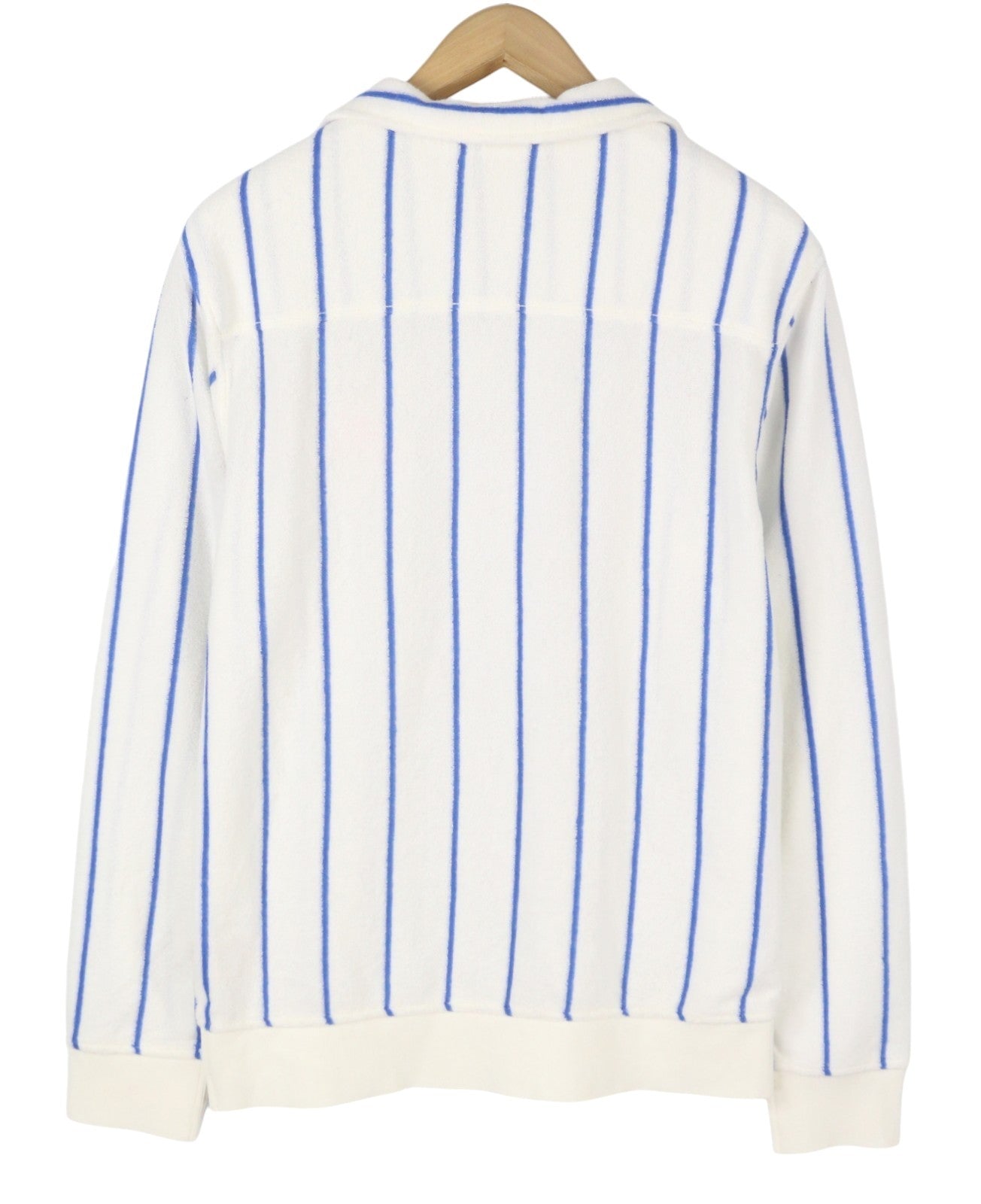 SCOTCH & SODA Men Sweatshirt M White Terry Pinstriped V-Neck Pull On