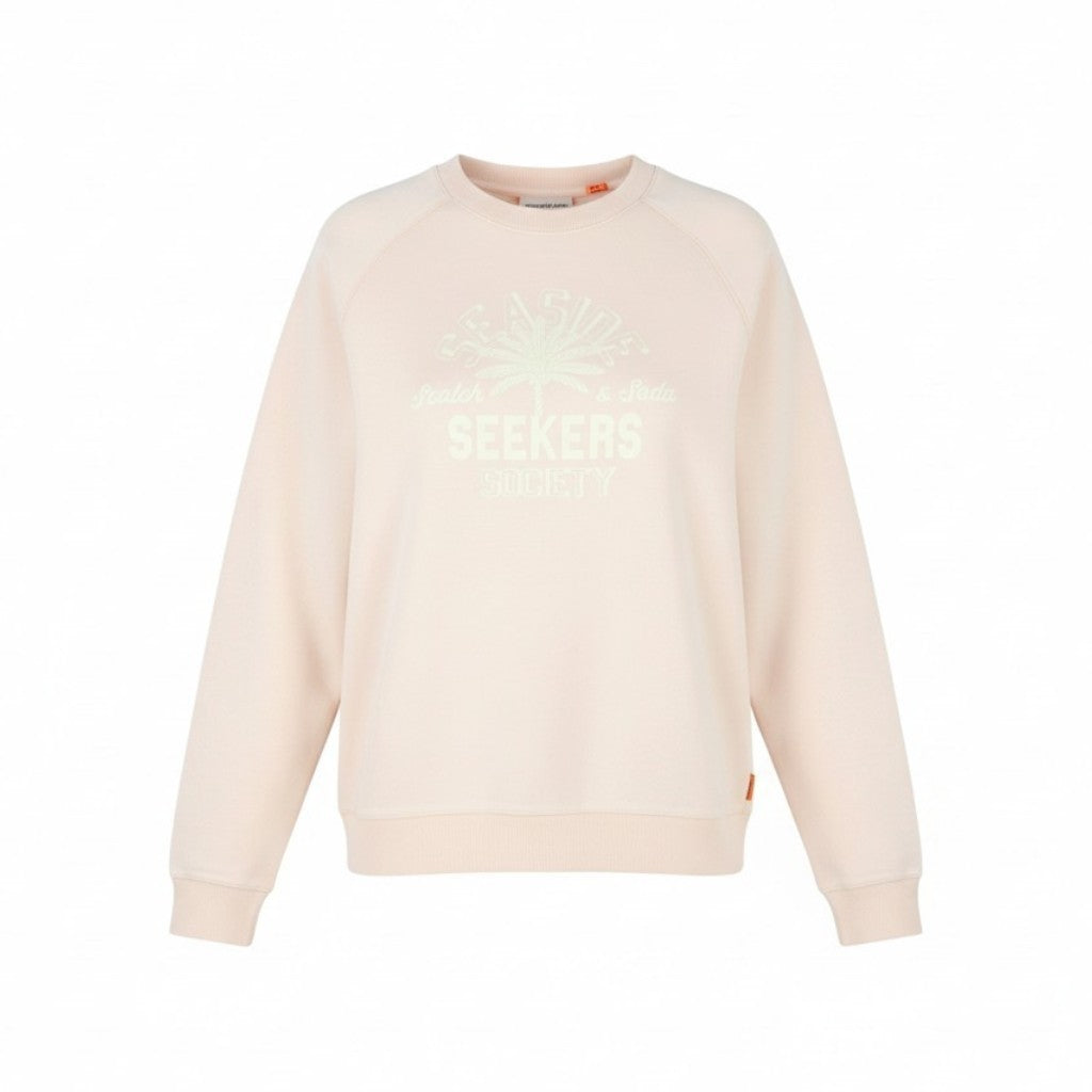 SCOTCH & SODA Men Sweatshirt L Light Pink Cotton Crew Neck Pull On