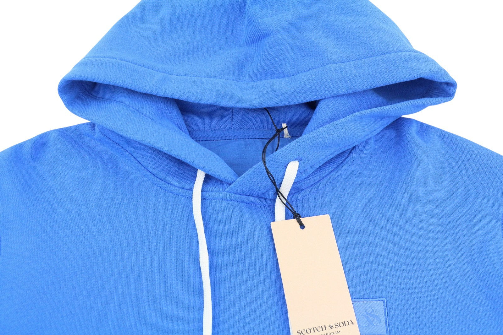 SCOTCH & SODA Men Hoodie M Blue Cotton Kangaroo Pocket Casual Pull On