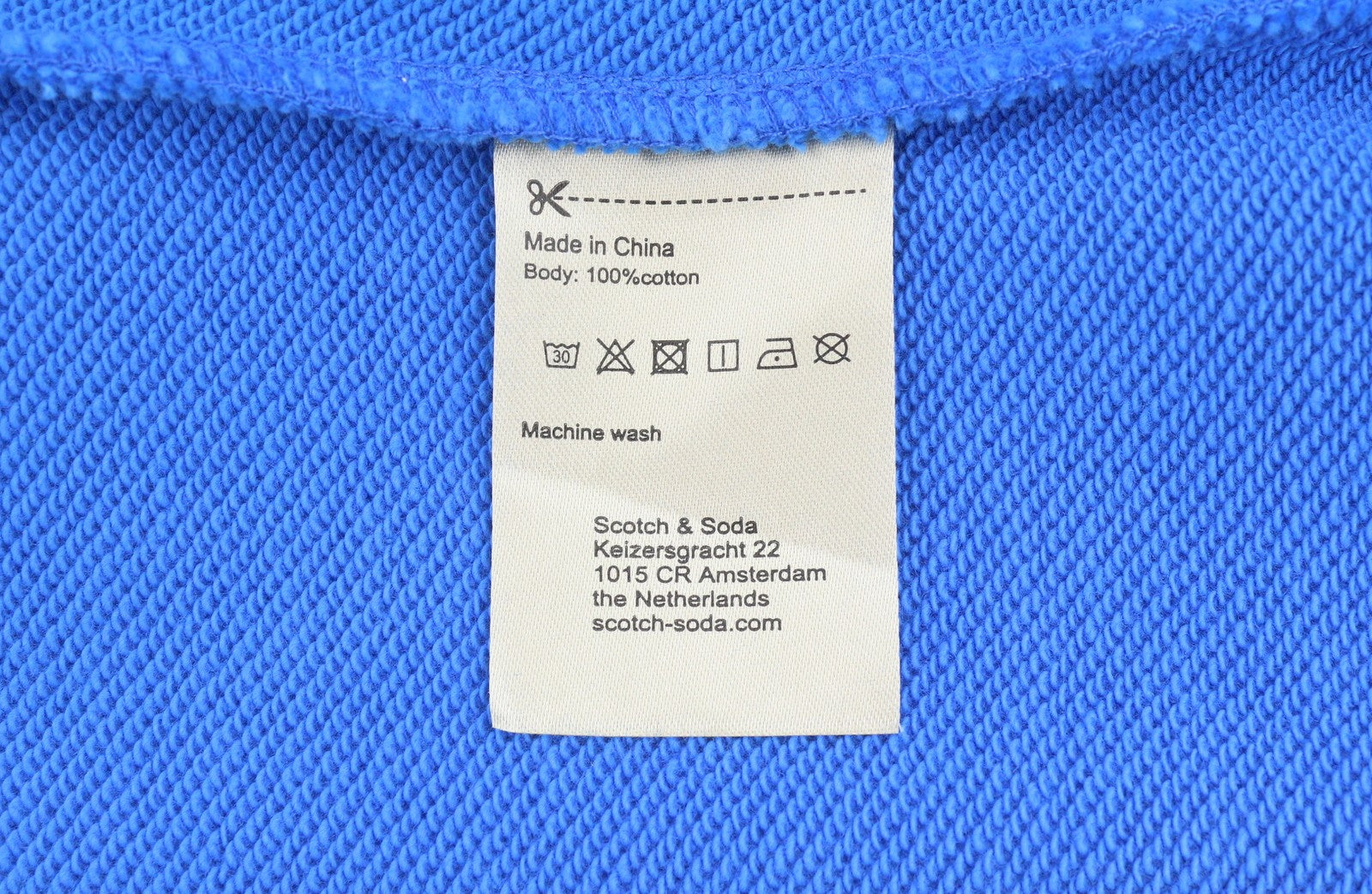 SCOTCH & SODA Men Hoodie M Blue Cotton Kangaroo Pocket Casual Pull On