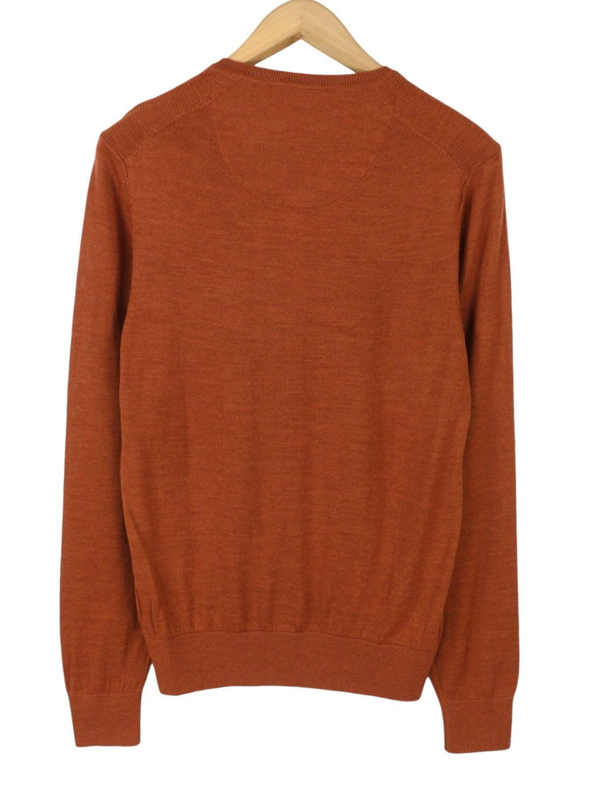 STATE OF ART Men Jumper S Brown Melange Merino Blend Knit Pull On
